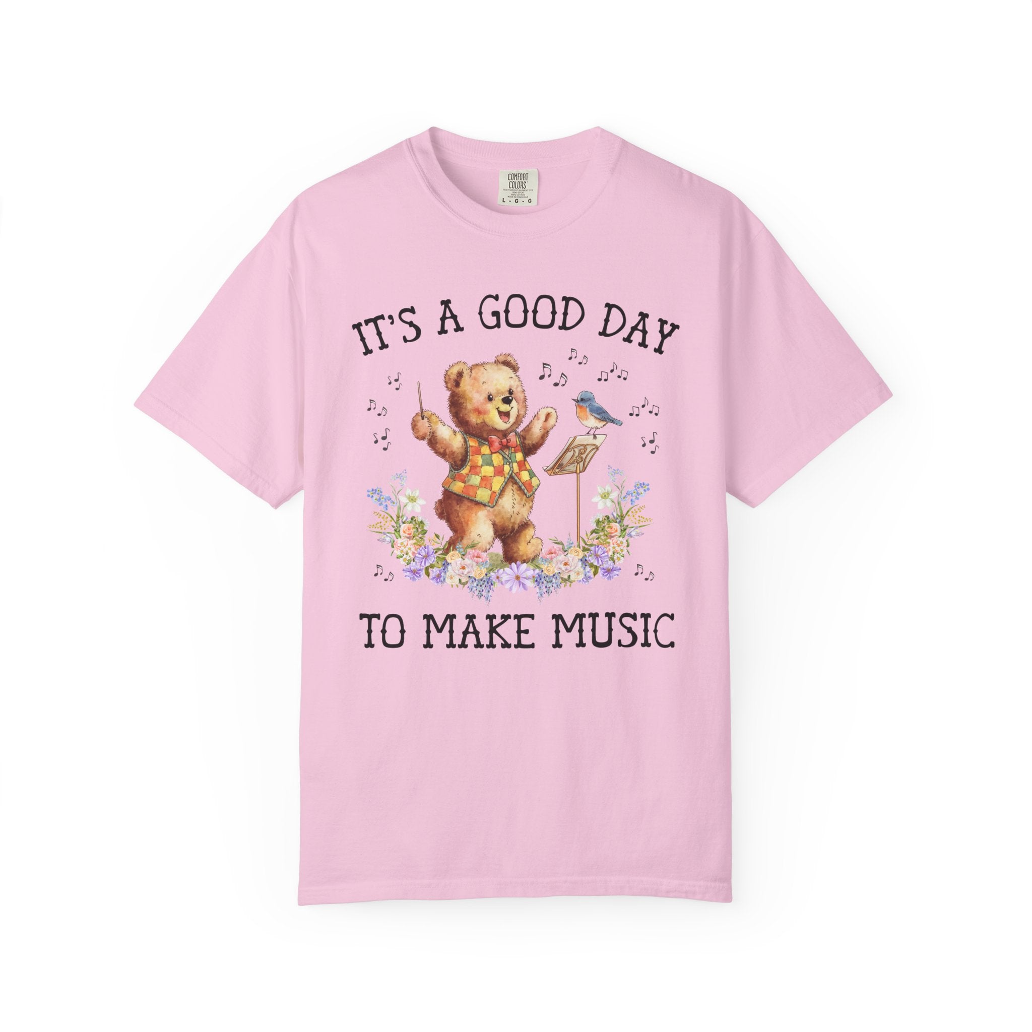 Music Teacher Tee Shirt for Orchestra Teacher or Choir Director, Funny Saying Cottagecore Bear Tee for Band Director Who Loves Animals - Opal and June