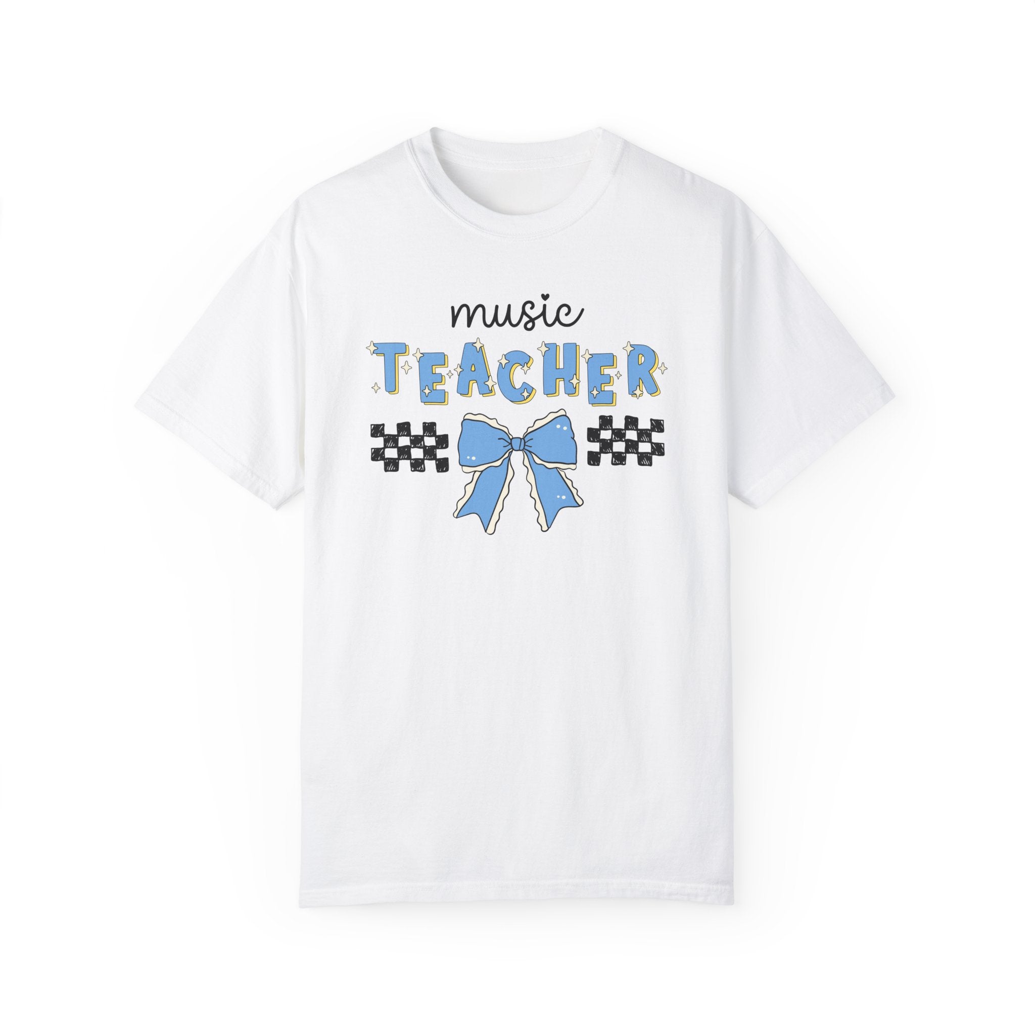 Music Teacher Tee Shirt with Cute Retro Aesthetic Bow, Present for New Math Professor or Math Major Teaching Assistant, Graduation Gift - Opal and June