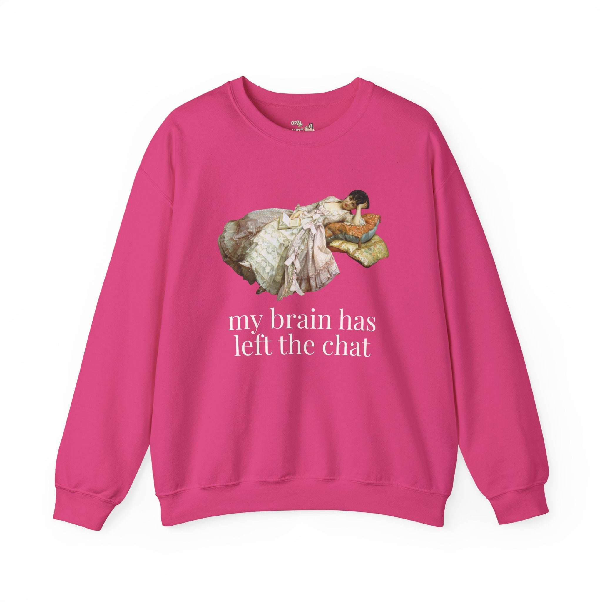 My Brain Has Left the Chart: Funny Art History Sweatshirt with Painting by Auguste Toulmouche, Sarcastic French History Lover Gift, Rococo Vibe - Opal and June
