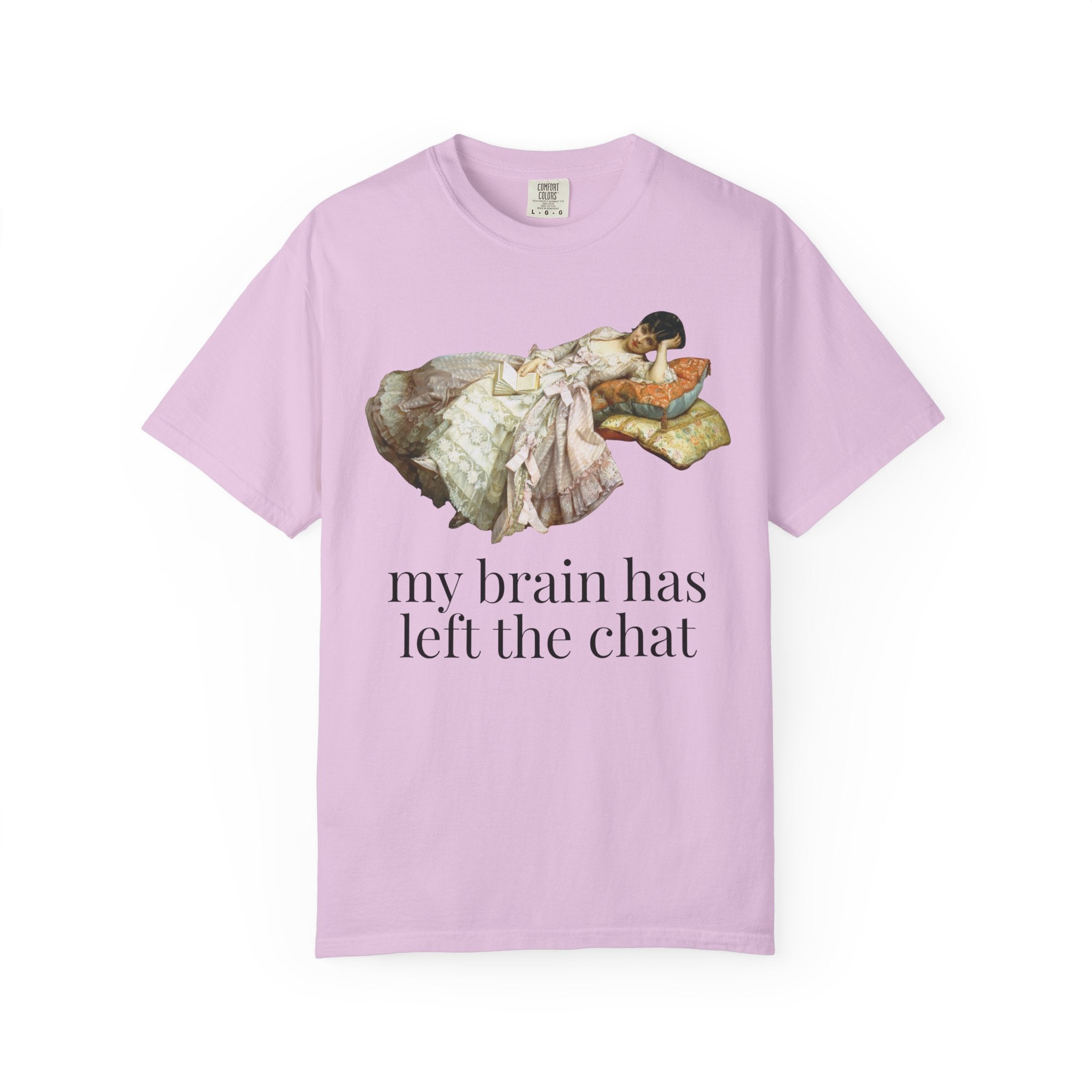 My Brain Has Left the Chart: Funny Art History T-Shirt with Painting by Auguste Toulmouche, Sarcastic French History Lover Gift, Rococo Vibe - Opal and June