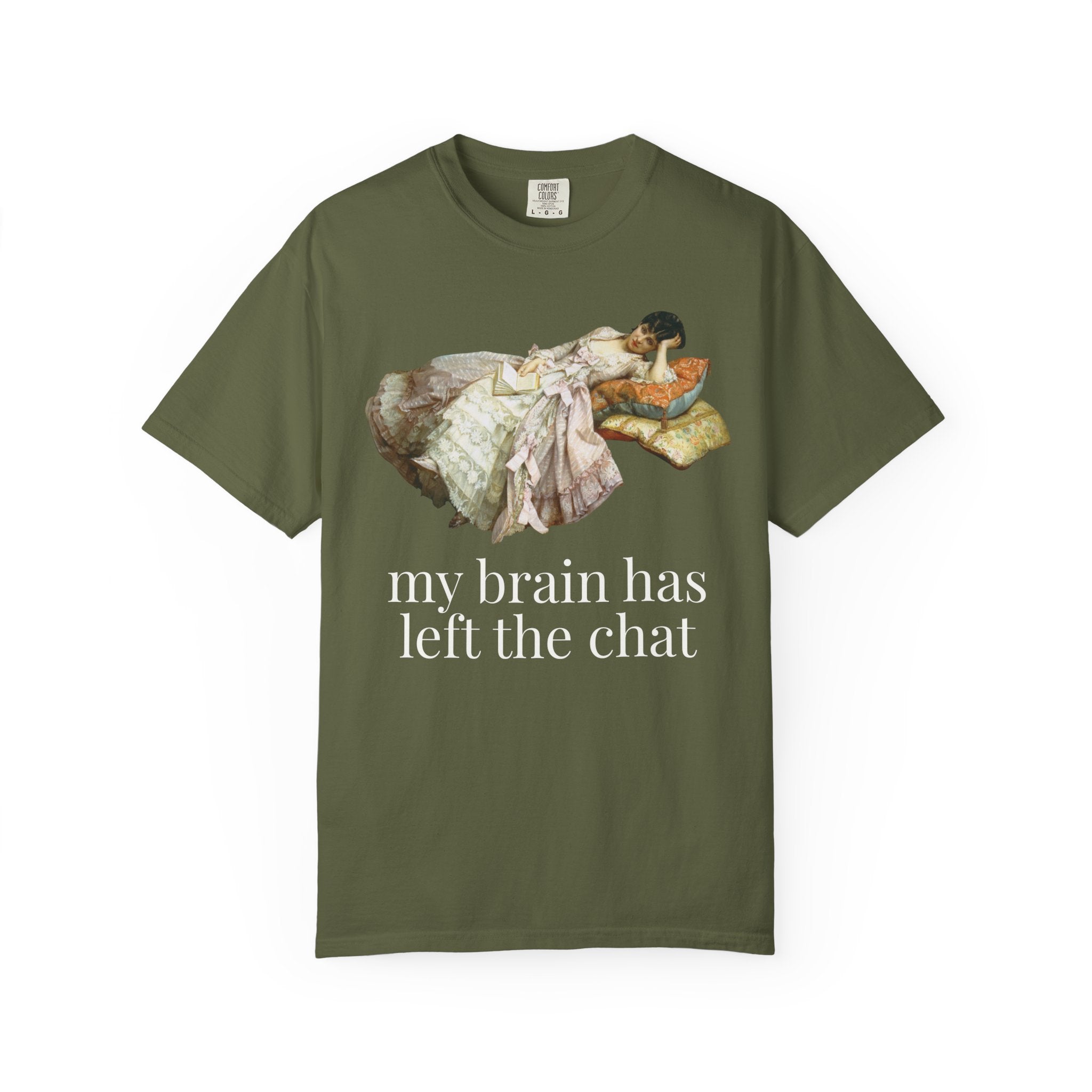 My Brain Has Left the Chart: Funny Art History T-Shirt with Painting by Auguste Toulmouche, Sarcastic French History Lover Gift, Rococo Vibe - Opal and June