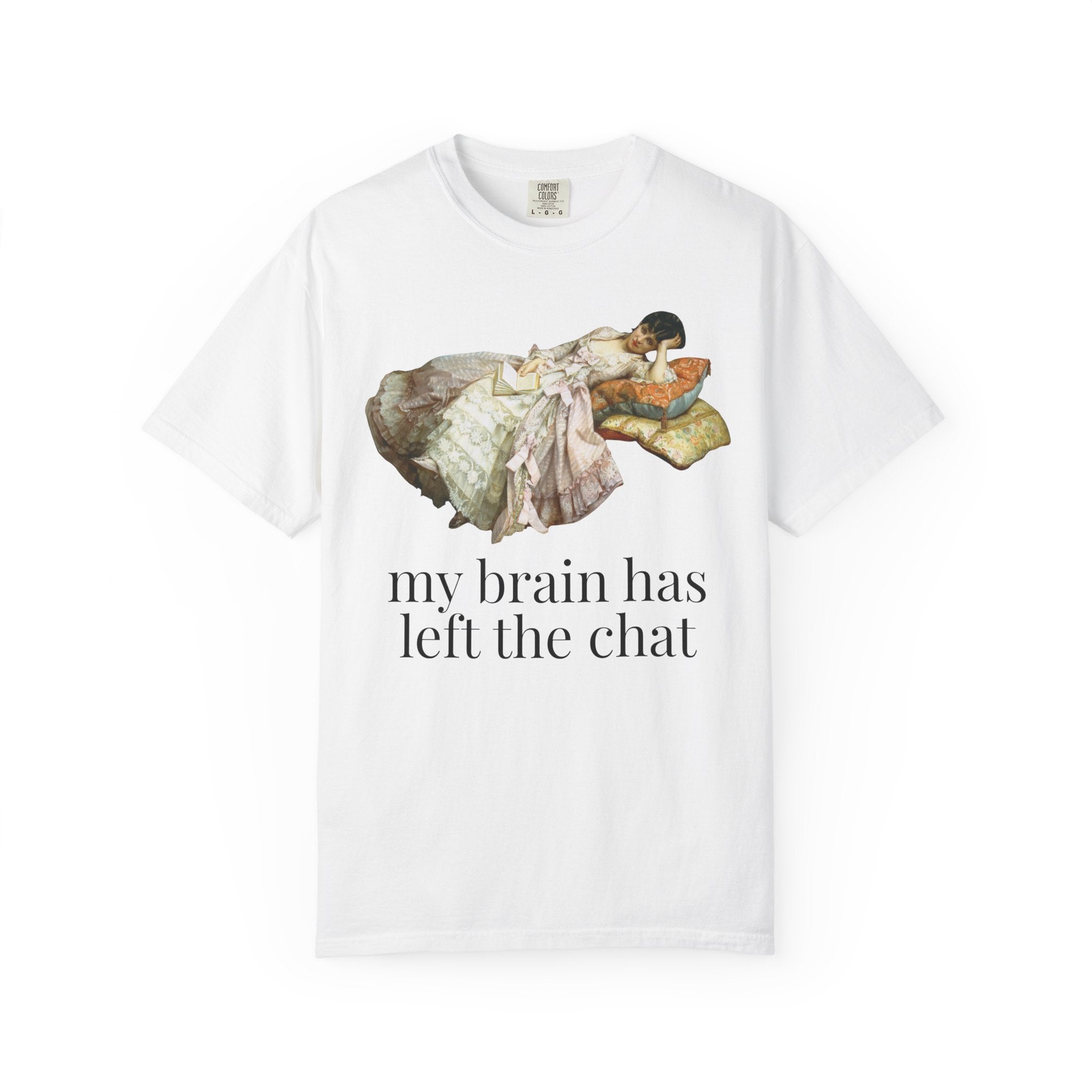 My Brain Has Left the Chart: Funny Art History T-Shirt with Painting by Auguste Toulmouche, Sarcastic French History Lover Gift, Rococo Vibe - Opal and June