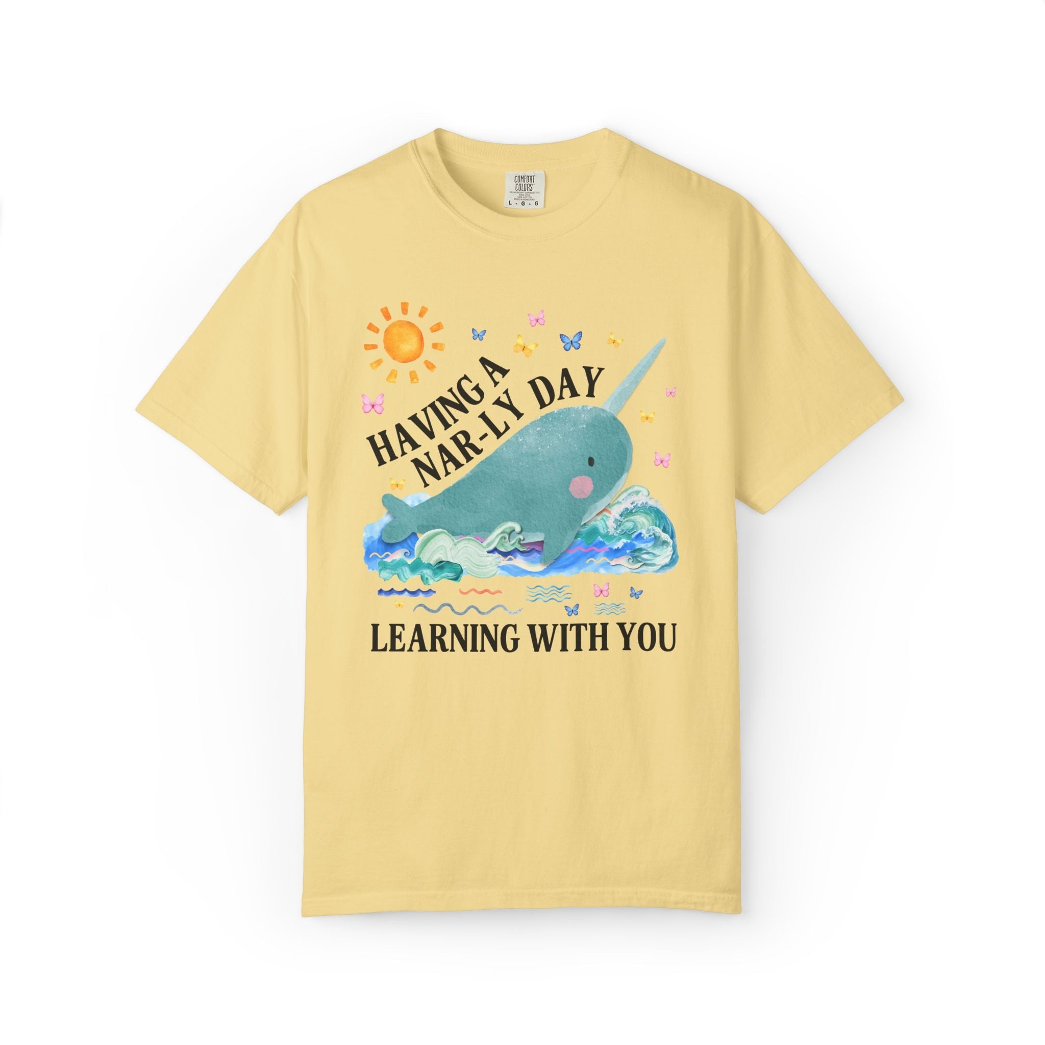 Narwhal Teacher Tee Shirt for Ocean Animal Lover, Silly Back to School Elementary School or High School Teacher 90s Aesthetic Animal Tee - Opal and June