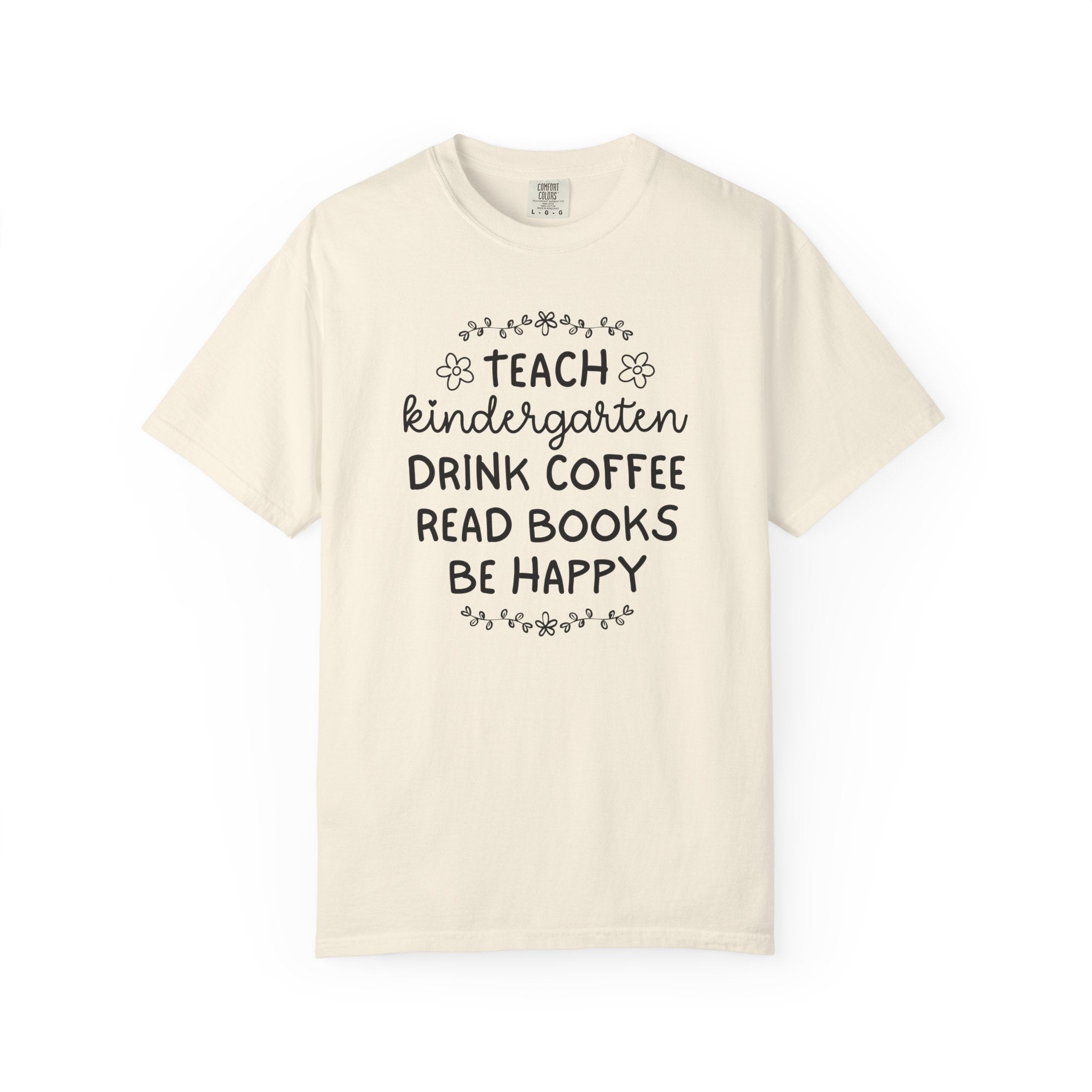 New Kindergarten Teacher Tee Shirt with Flowers, Cute Book Lover Kindergarten Teacher Team T-Shirt, Coffee Lover Gift, Kindergarten Crew Tee - Opal and June