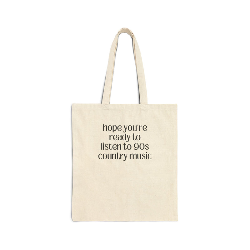 Nineties Country Music Lover Tote Bag, Funny Saying Cute Birthday Gift for Friend Who Loves 1990s Western Music, Silly Mother's Day Present - Opal and June