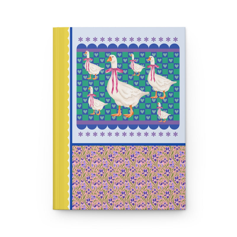 Nostalgic Silly Goose Notebook with Cute Coquette Bows and Adorable Doodle Hearts, 90s Aesthetic Soft Girl Style Journal for Animal Lover - Opal and June