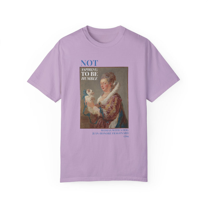 Not Aspiring To Be Humble Tee: Woman with a Dog - Opal and June