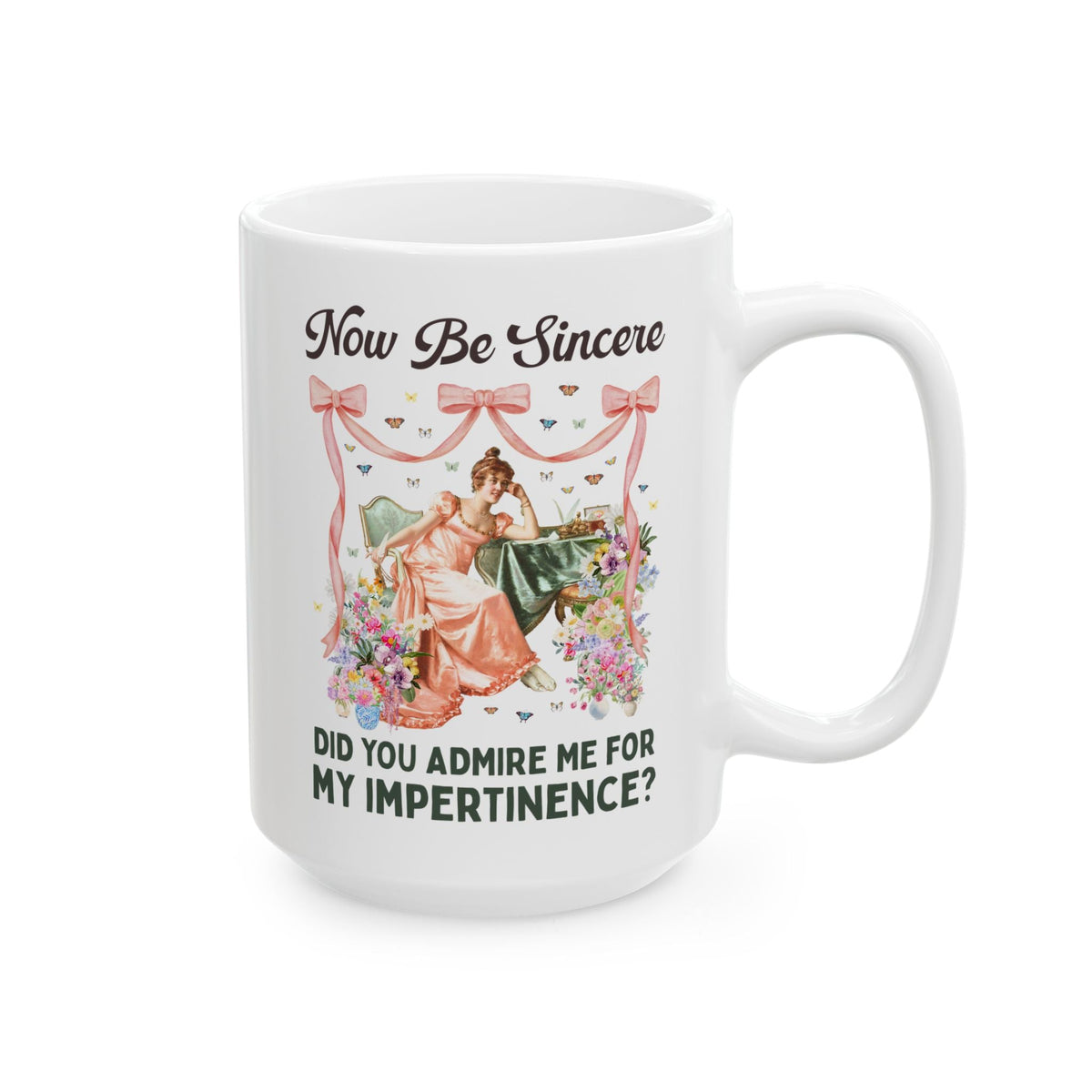 Now Be Sincere: Do You Admire Me For My Impertinence? | Pride and Prejudice Jane Austen Art History Buff Coffee Mug, Painting by Vittorio Reggianini - Opal and June