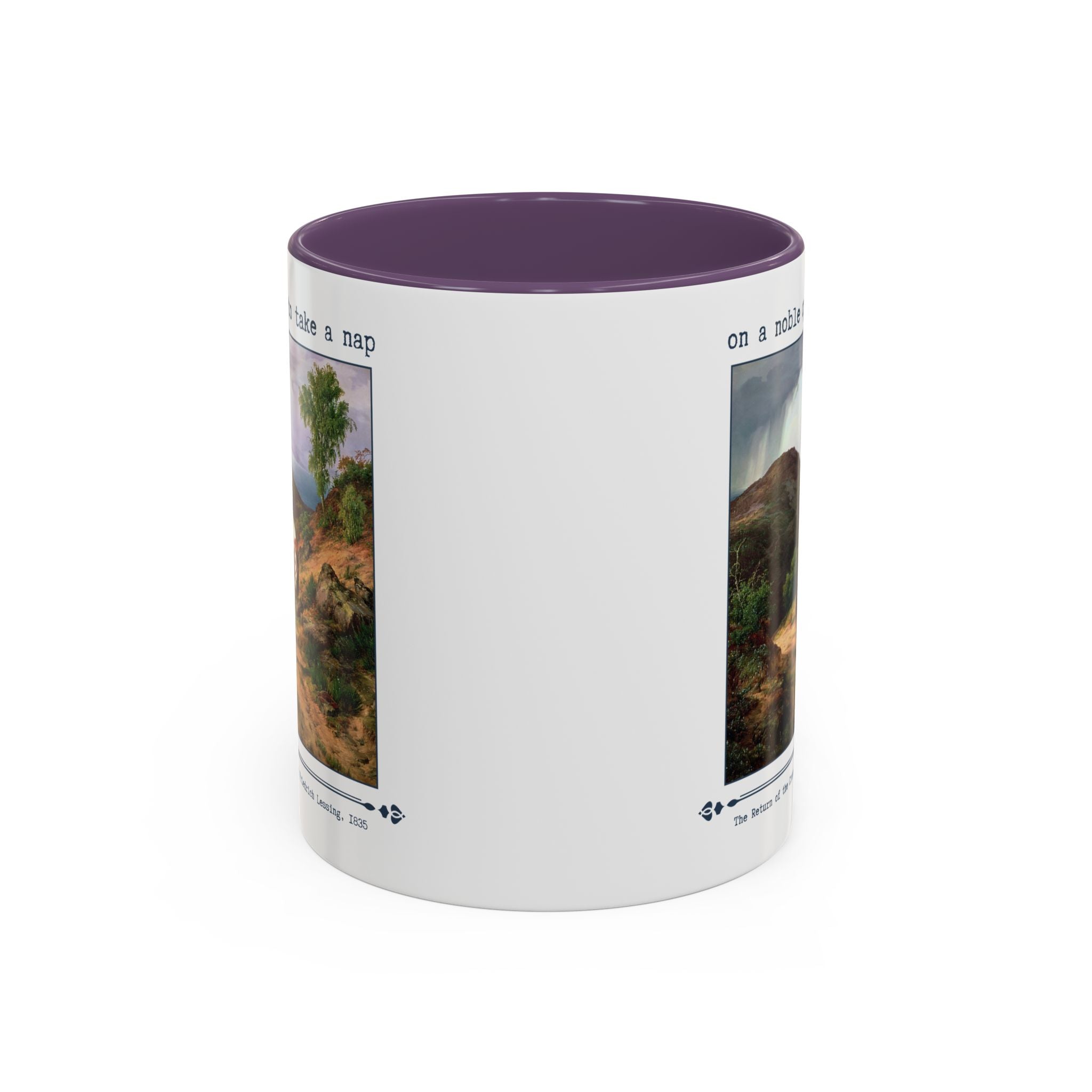 On a Noble Quest to Take a Nap 11 Oz Coffee Mug: Art History Napping Gift for Friend or Sister Who Loves Naps and Medieval History, Mug for Historian Who Loves Sleep - Opal and June