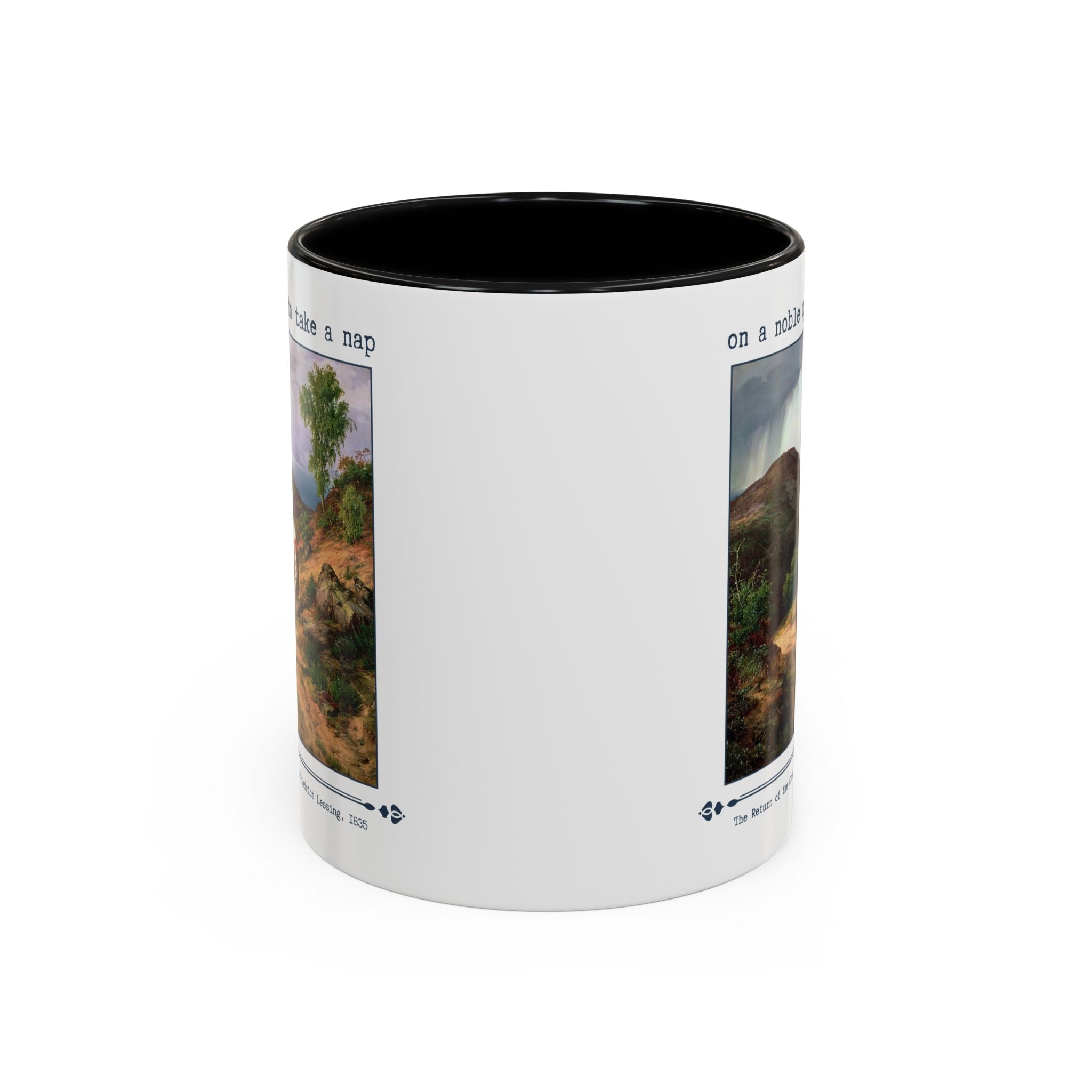 On a Noble Quest to Take a Nap 11 Oz Coffee Mug: Art History Napping Gift for Friend or Sister Who Loves Naps and Medieval History, Mug for Historian Who Loves Sleep - Opal and June