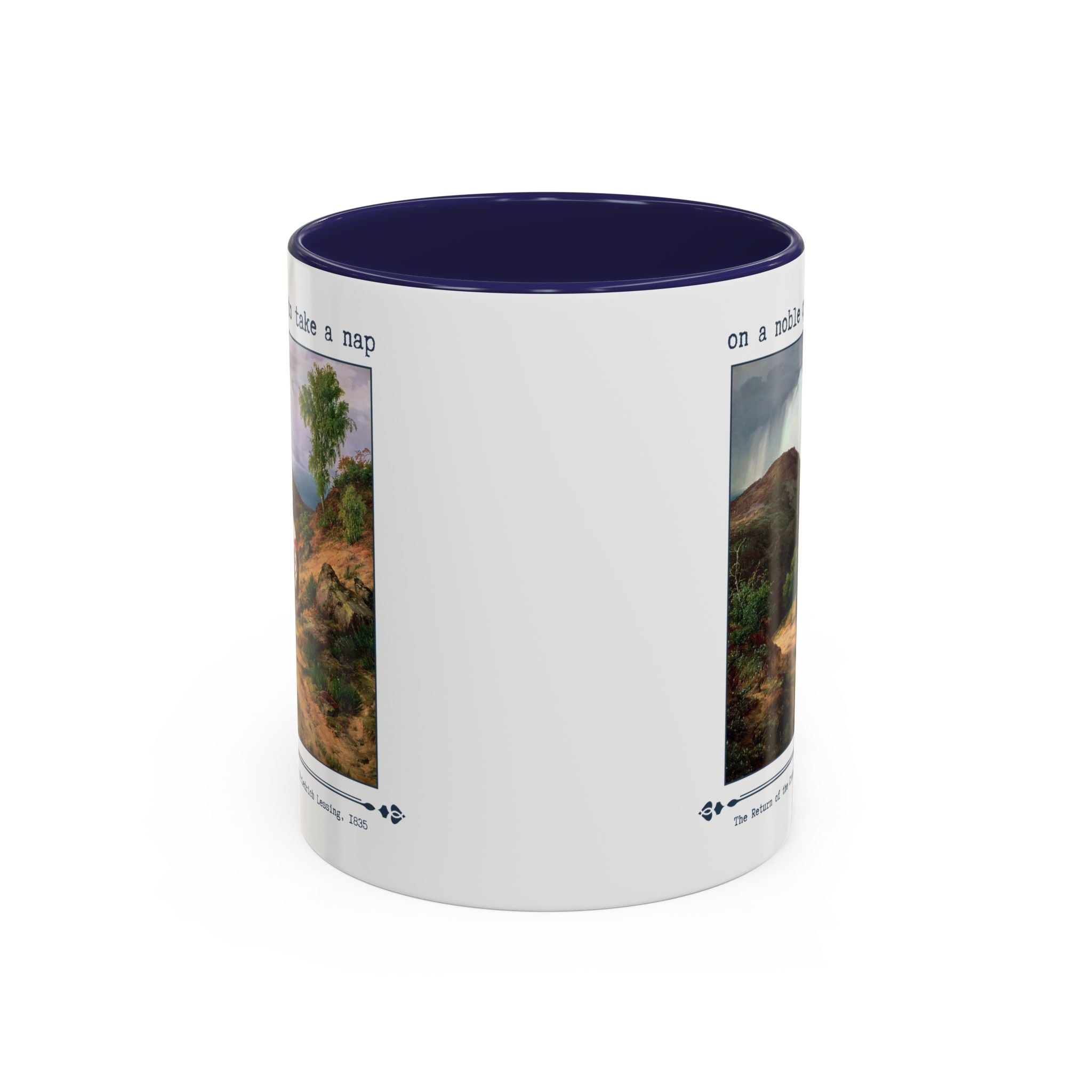 On a Noble Quest to Take a Nap 11 Oz Coffee Mug: Art History Napping Gift for Friend or Sister Who Loves Naps and Medieval History, Mug for Historian Who Loves Sleep - Opal and June