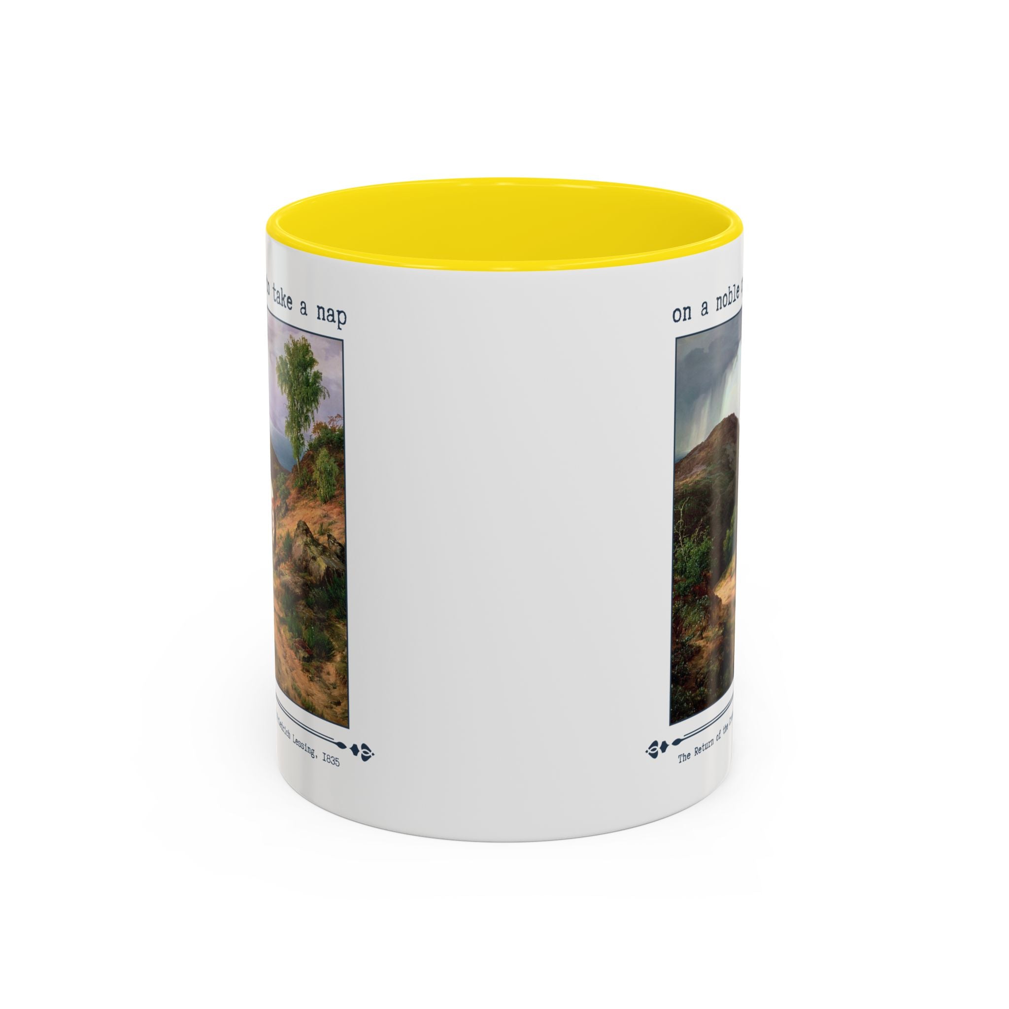On a Noble Quest to Take a Nap 11 Oz Coffee Mug: Art History Napping Gift for Friend or Sister Who Loves Naps and Medieval History, Mug for Historian Who Loves Sleep - Opal and June