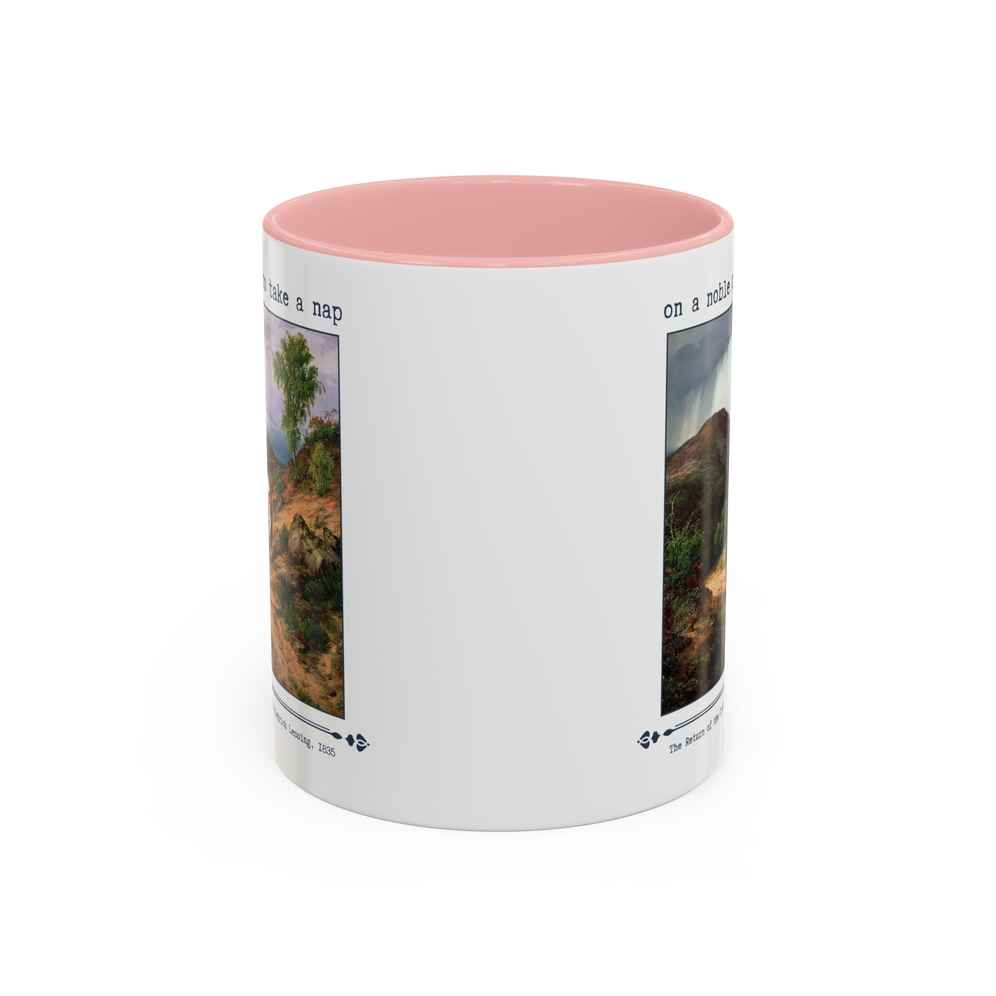 On a Noble Quest to Take a Nap 11 Oz Coffee Mug: Art History Napping Gift for Friend or Sister Who Loves Naps and Medieval History, Mug for Historian Who Loves Sleep - Opal and June