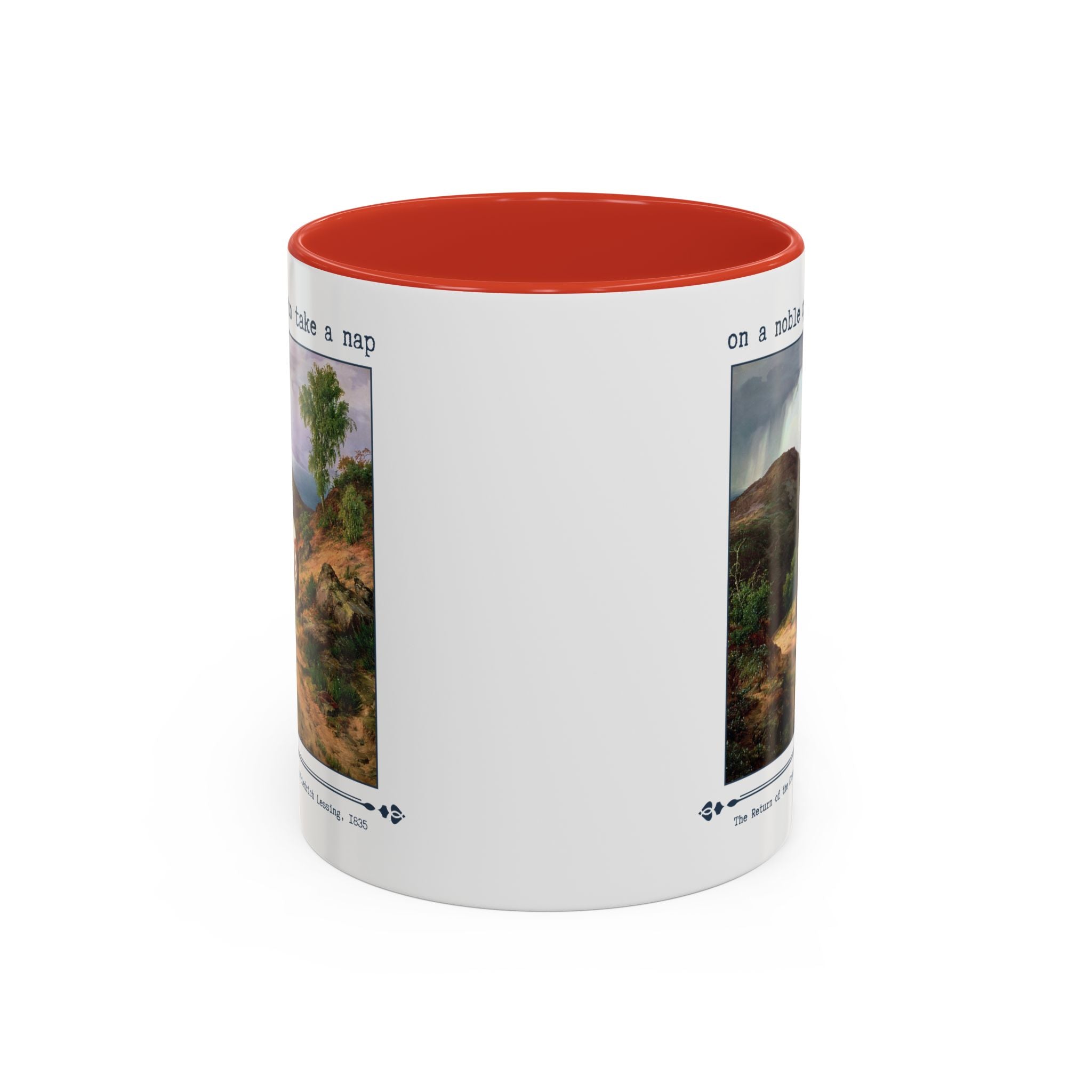 On a Noble Quest to Take a Nap 11 Oz Coffee Mug: Art History Napping Gift for Friend or Sister Who Loves Naps and Medieval History, Mug for Historian Who Loves Sleep - Opal and June