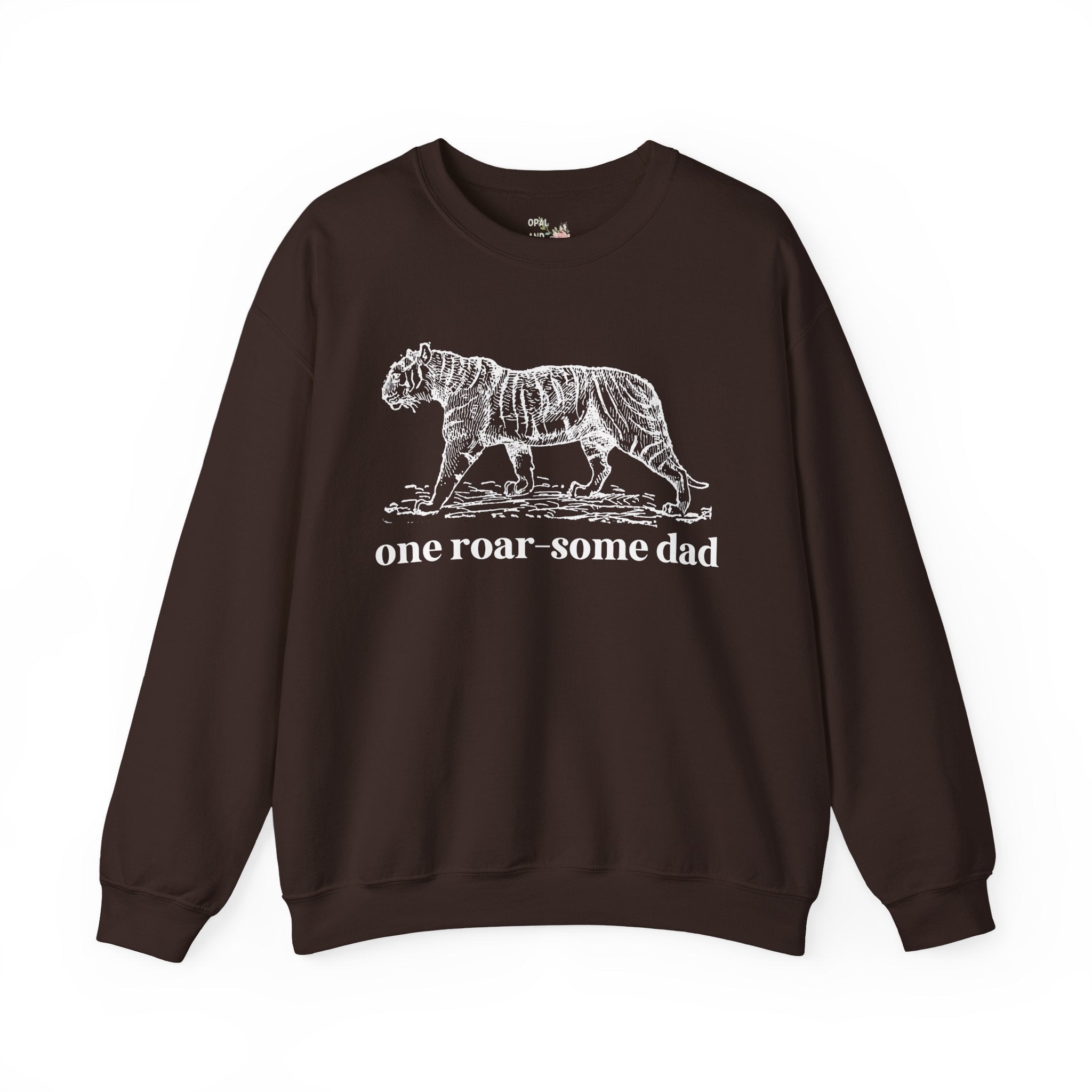 One Roar - Some Dad: Cute Animal Lover Sweatshirt for Dad Who Loves Tigers, Silly Father's Day Gift from Toddler or Son, Kitschy 90s Aesthetic - Opal and June