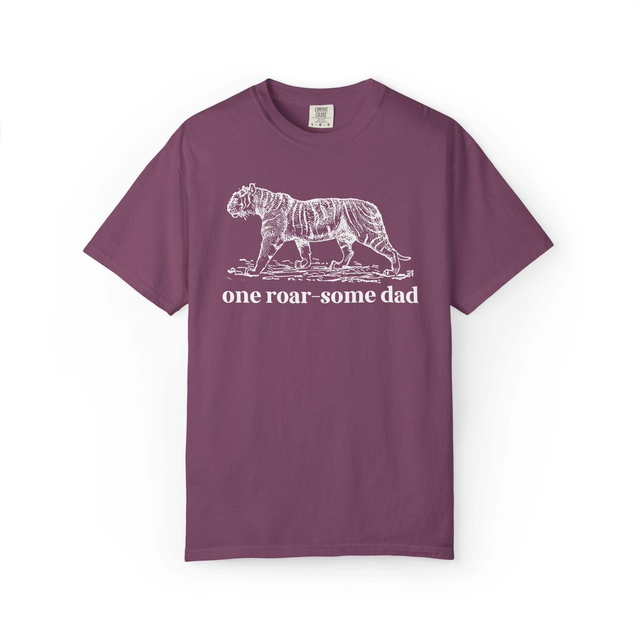 One Roar - Some Dad: Cute Animal Lover Tee Shirt for Dad Who Loves Tigers, Silly Father's Day Gift from Toddler or Son, Kitschy 90s Aesthetic - Opal and June