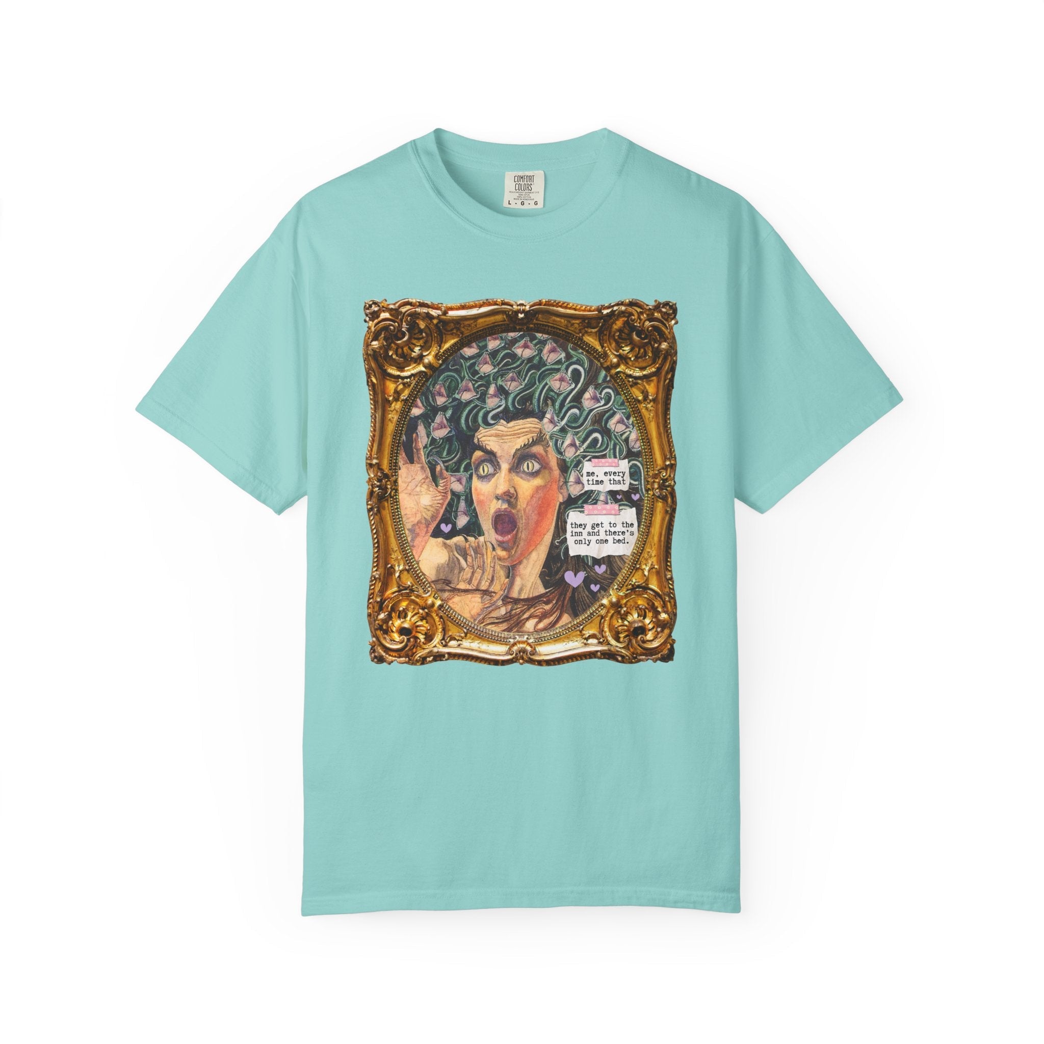 Only One Bed Romance Reader Tee Shirt, Book Lover, Carlos Schwabe Medusa Painting, Funny Saying Bookish Tee, Art History Lover or Bookworm - Opal and June