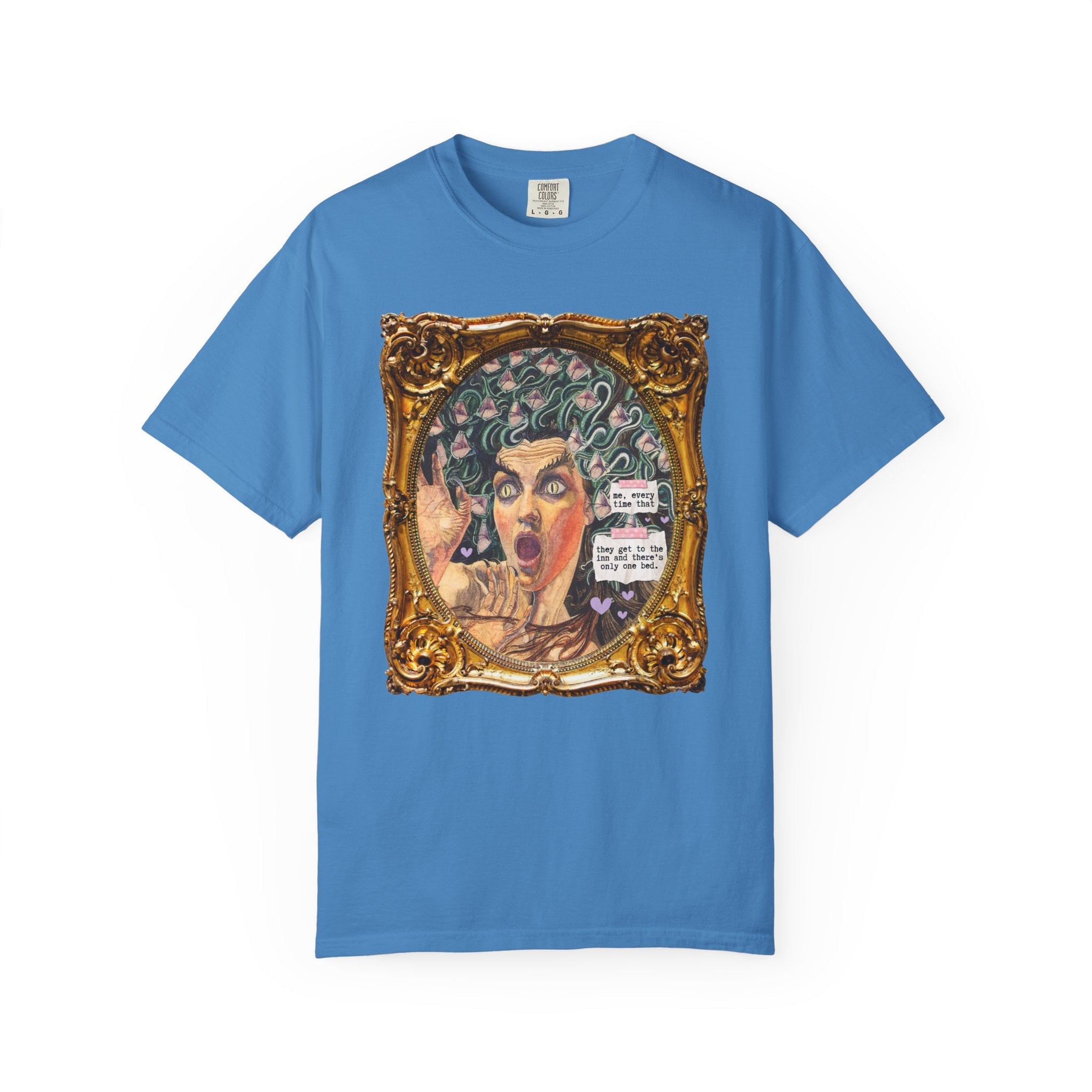 Only One Bed Romance Reader Tee Shirt, Book Lover, Carlos Schwabe Medusa Painting, Funny Saying Bookish Tee, Art History Lover or Bookworm - Opal and June