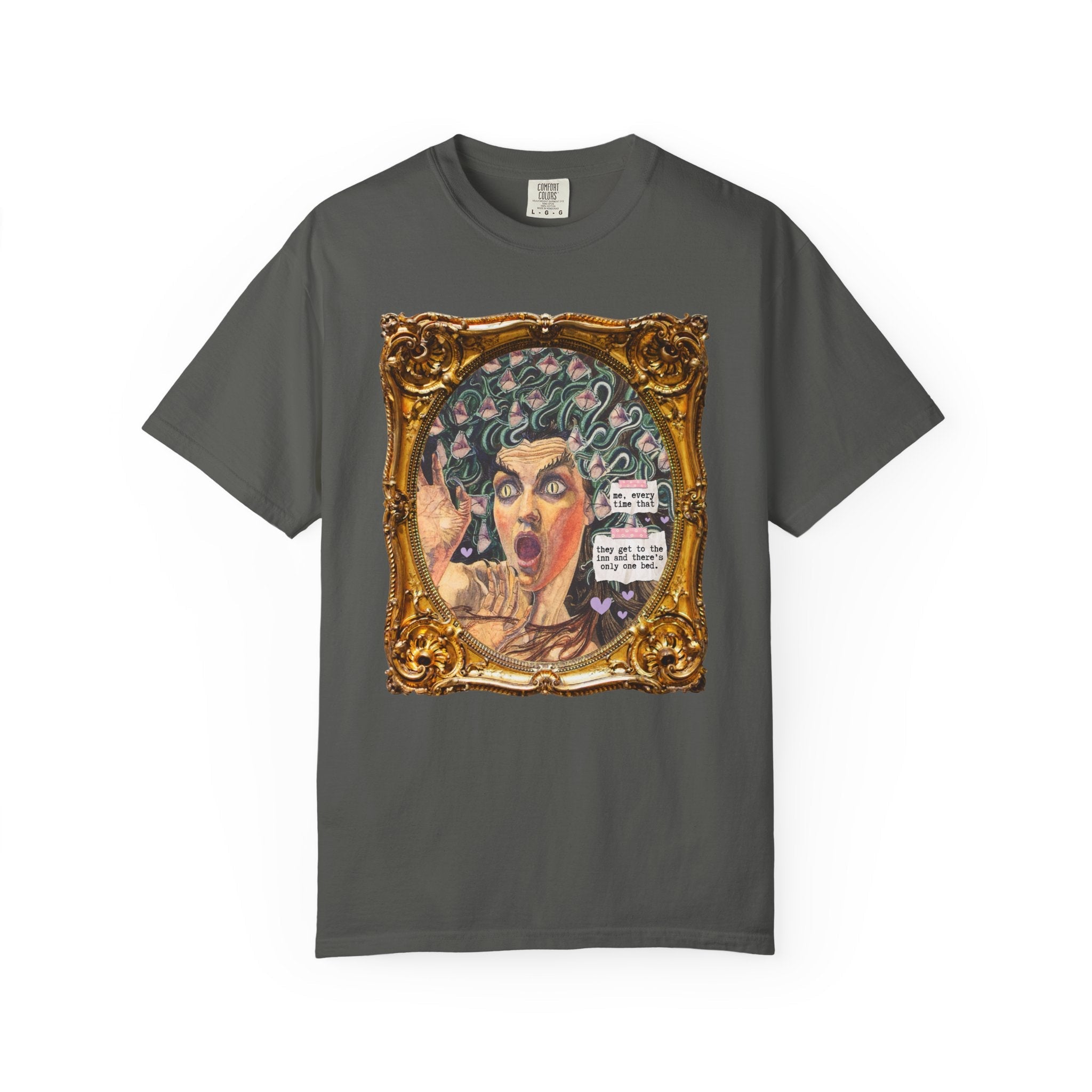 Only One Bed Romance Reader Tee Shirt, Book Lover, Carlos Schwabe Medusa Painting, Funny Saying Bookish Tee, Art History Lover or Bookworm - Opal and June