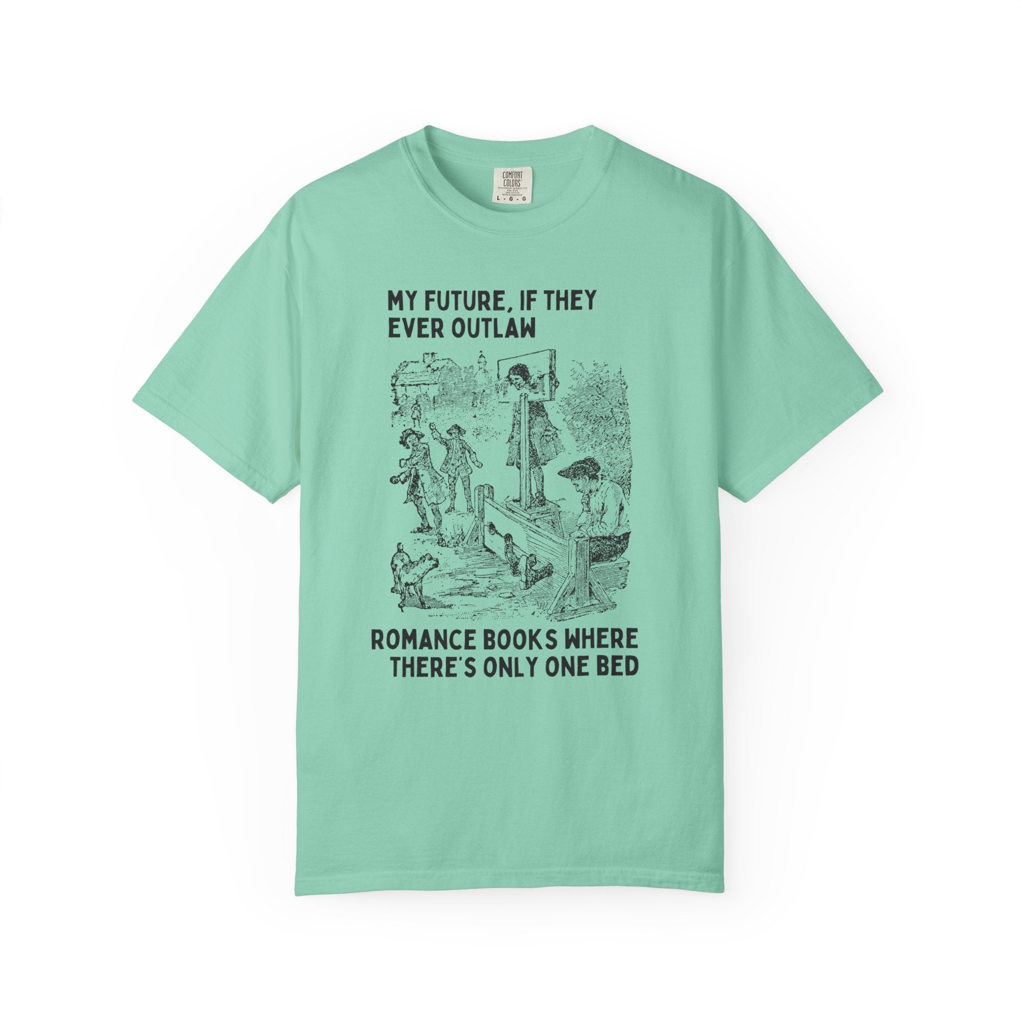 Only One Bed Romance Tropes Tee Shirt for Fantasy Romance Reader, Historical Romance Book Lover Gift Idea for Moms Who Read, Bookish Gift - Opal and June