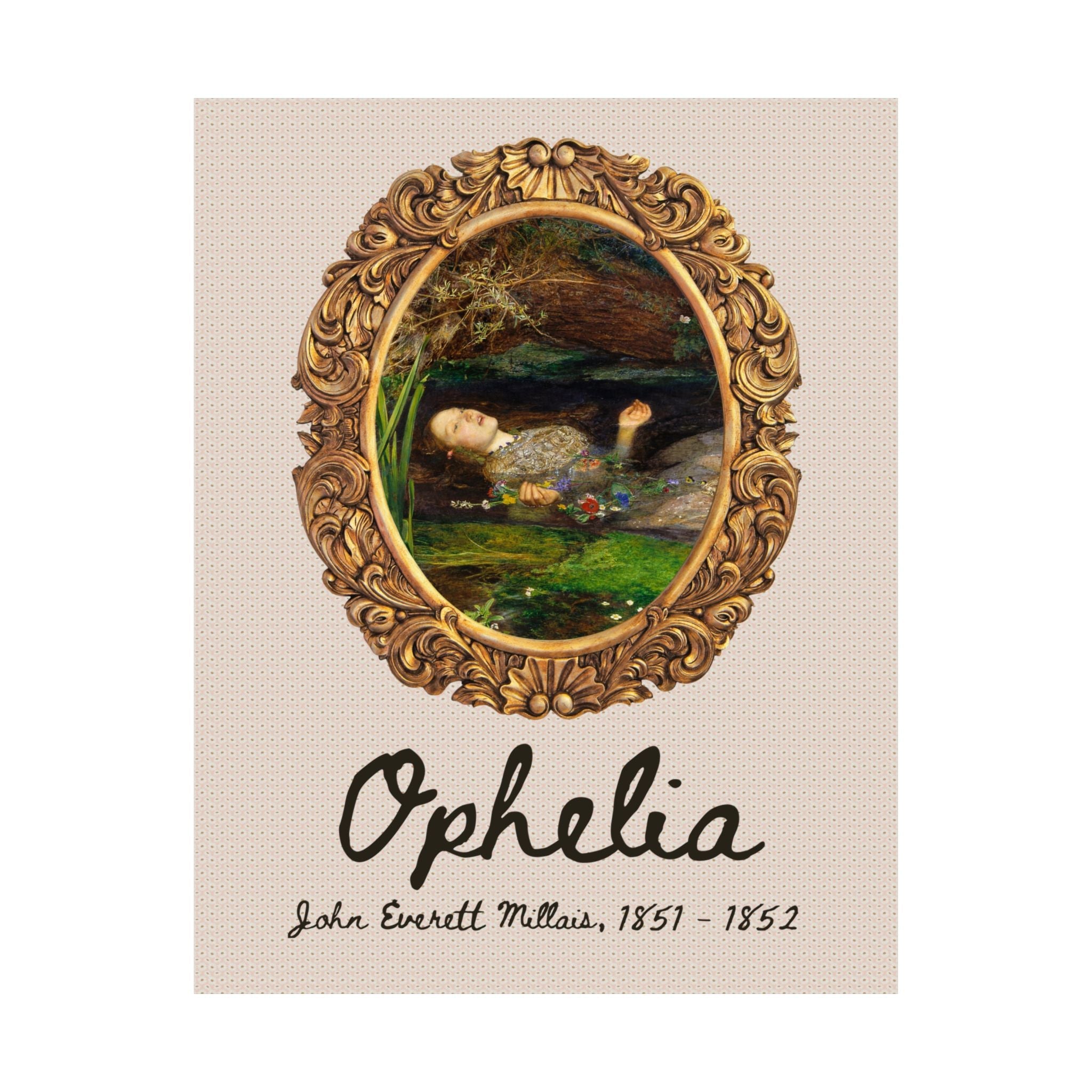 Ophelia by John Everett Millais: Poster – Opal and June, image size:2048x2048