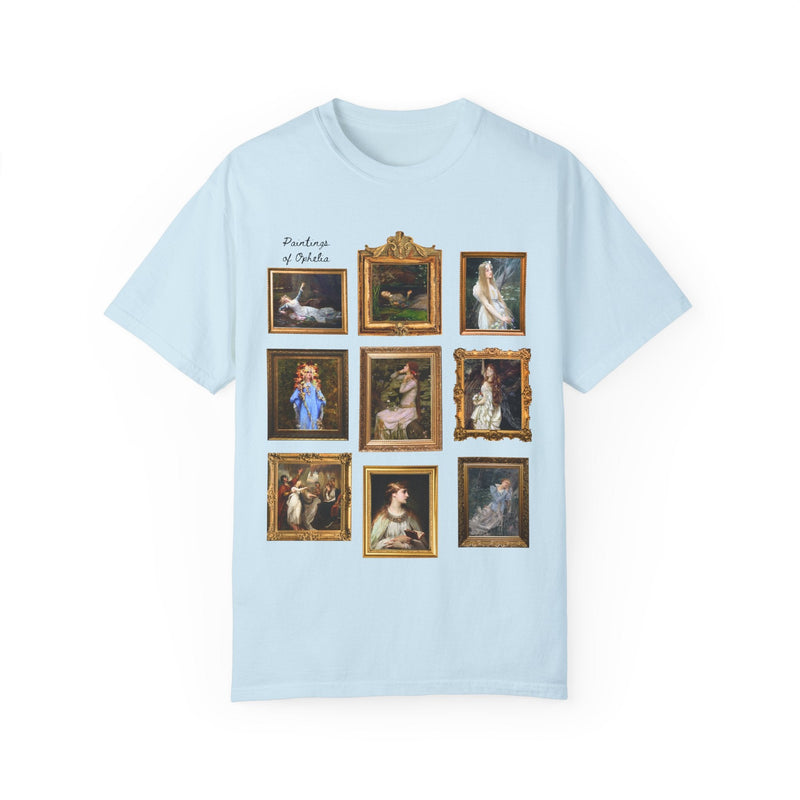 Ophelia William Shakespeare Tee Shirt: Famous Paintings of Ophelia from Hamlet, English Classic Literature Major T-Shirt, Librarian Bookworm - Opal and June