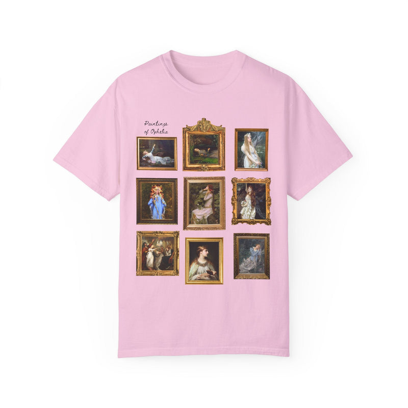 Ophelia William Shakespeare Tee Shirt: Famous Paintings of Ophelia from Hamlet, English Classic Literature Major T-Shirt, Librarian Bookworm - Opal and June