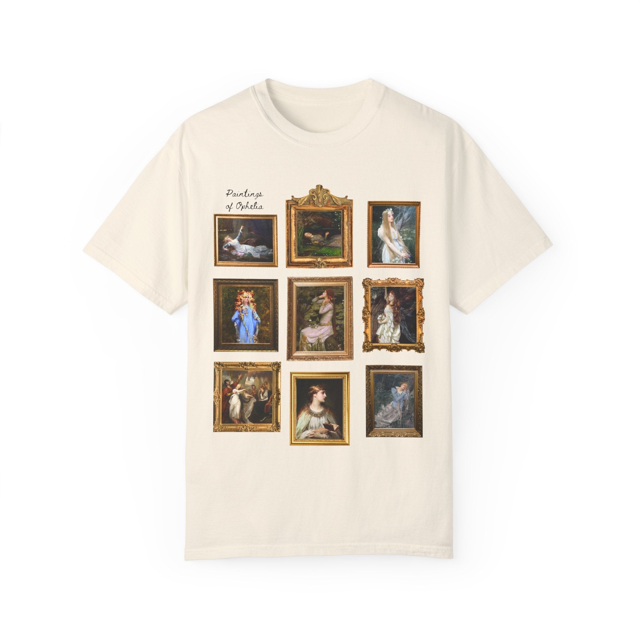 Ophelia William Shakespeare Tee Shirt: Famous Paintings of Ophelia from Hamlet, English Classic Literature Major T-Shirt, Librarian Bookworm - Opal and June