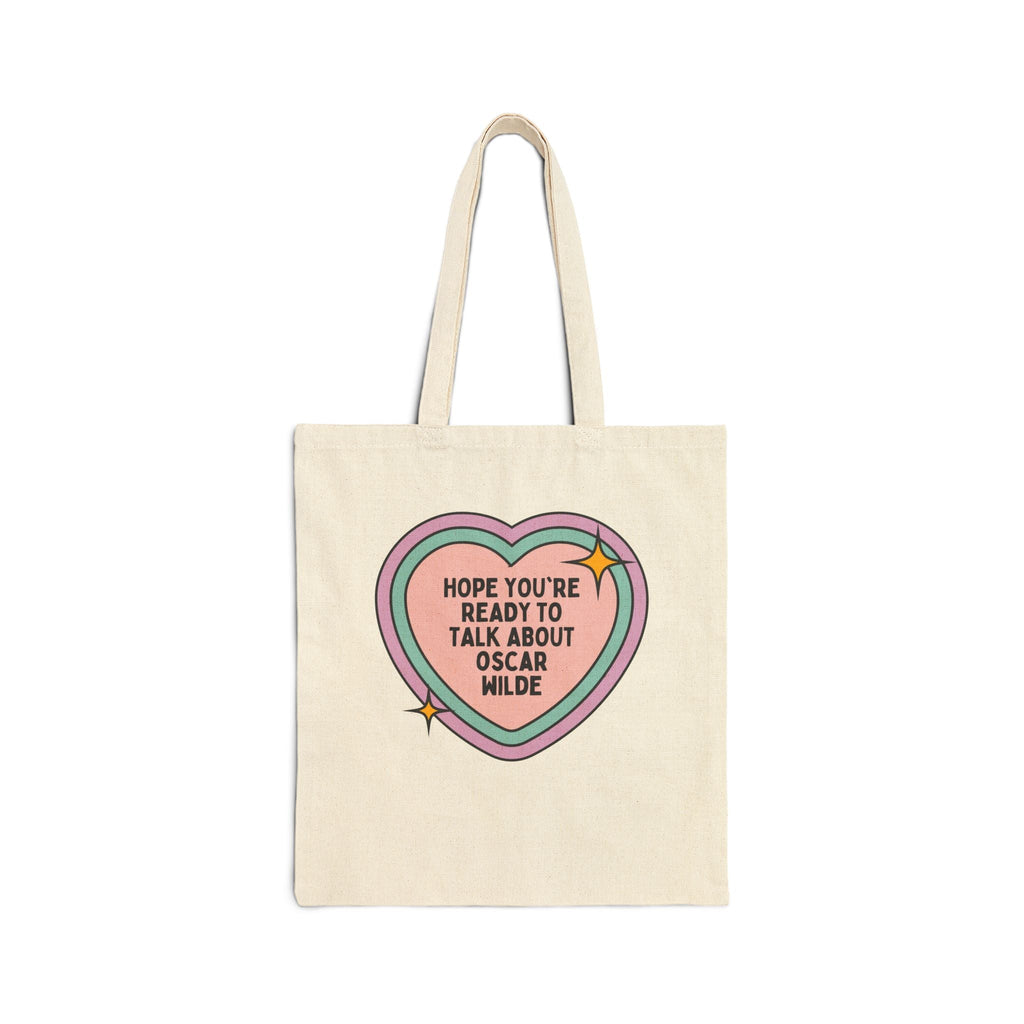 Oscar Wilde Literary History Tote Bag for Bookworm, Funny Saying Classic Literature Professor Gift, 19th Century European Poet and Author - Opal and June