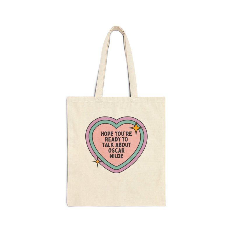 Oscar Wilde Literary History Tote Bag for Bookworm, Funny Saying Classic Literature Professor Gift, 19th Century European Poet and Author - Opal and June