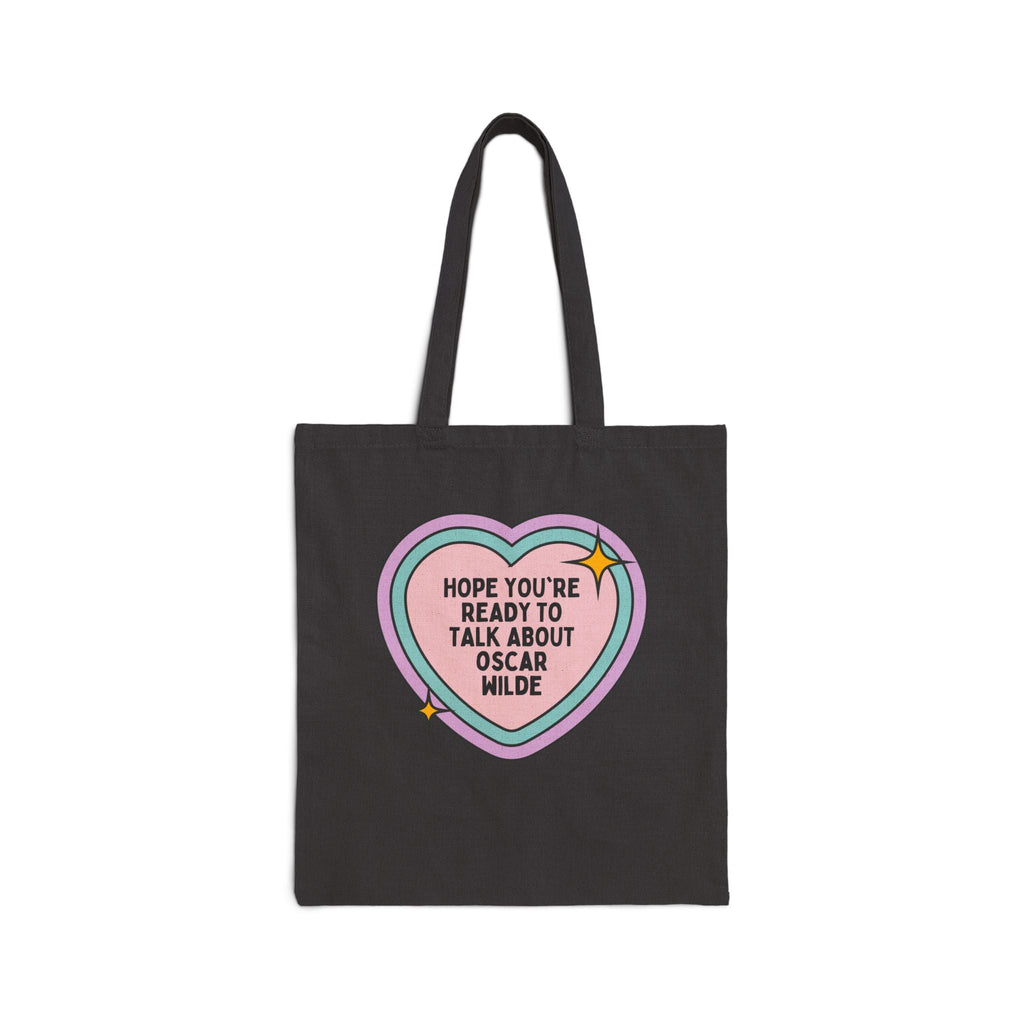 Oscar Wilde Literary History Tote Bag for Bookworm, Funny Saying Classic Literature Professor Gift, 19th Century European Poet and Author - Opal and June