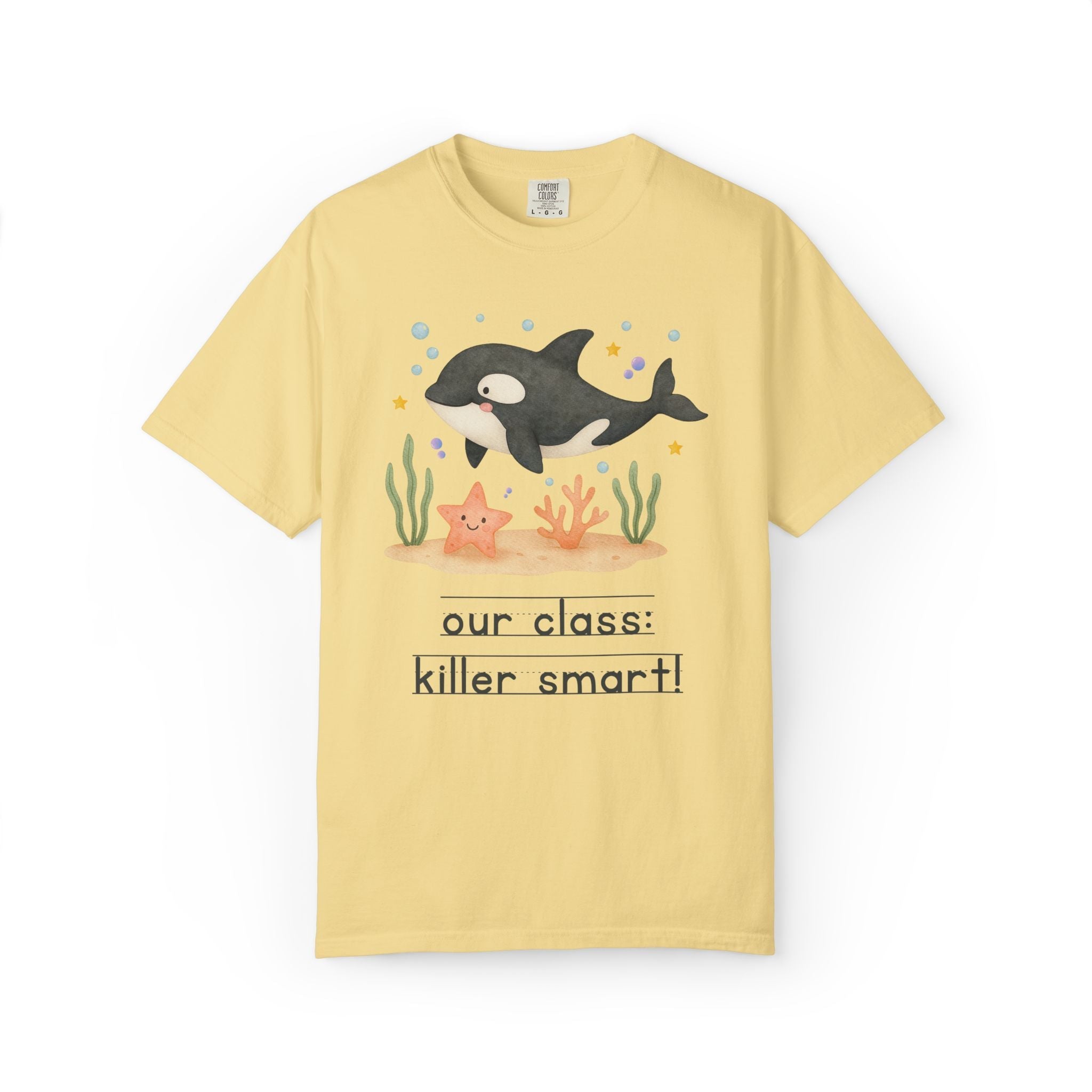 Our Class: Killer Smart Matching Teacher Tee Shirt for Back to School or Testing Day, Cute and Nostalgic Ocean Animal Orca Whale - Opal and June