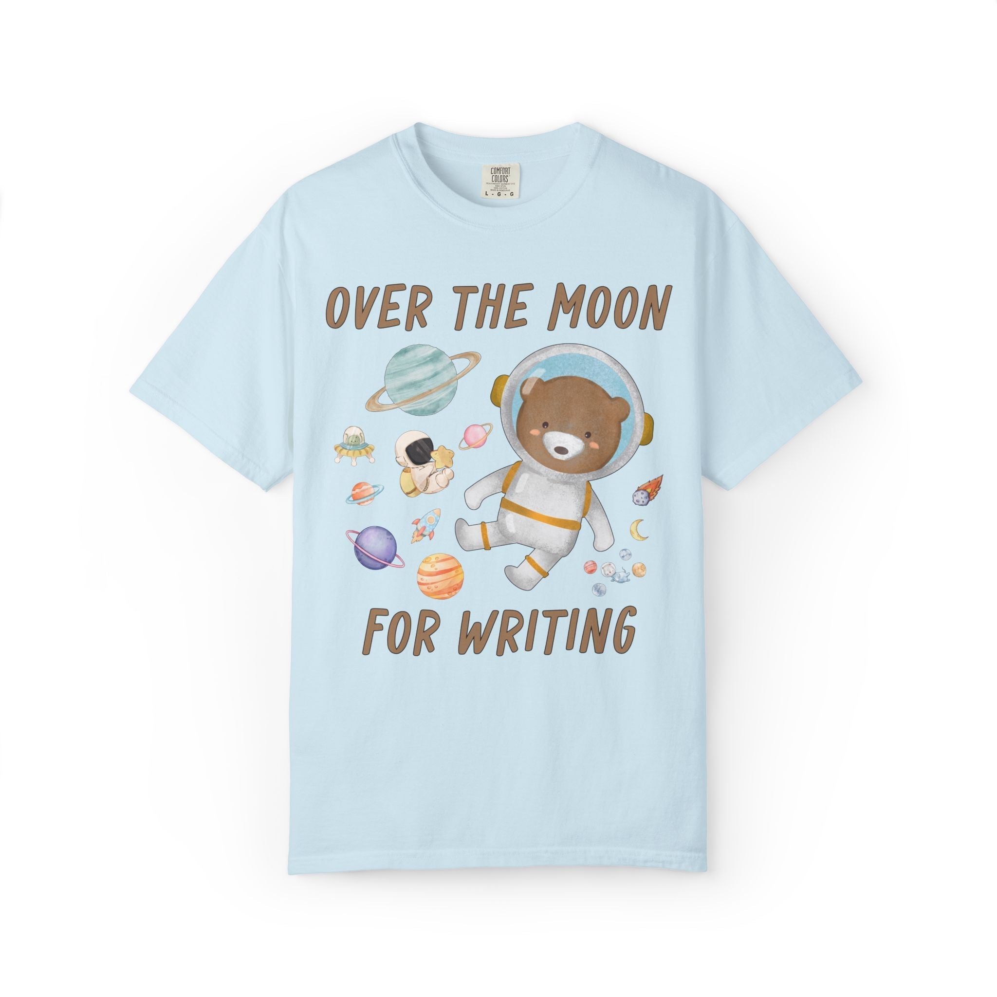 Over the Moon for Writing: Space Lover English Teacher Tee Shirt - Opal and June