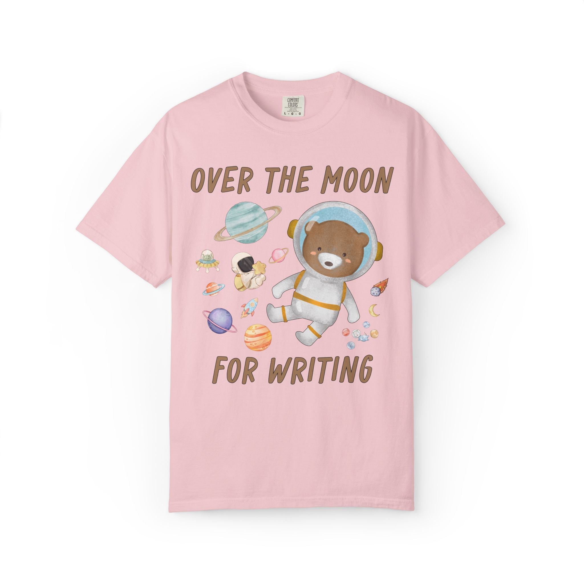 Over the Moon for Writing: Space Lover English Teacher Tee Shirt - Opal and June