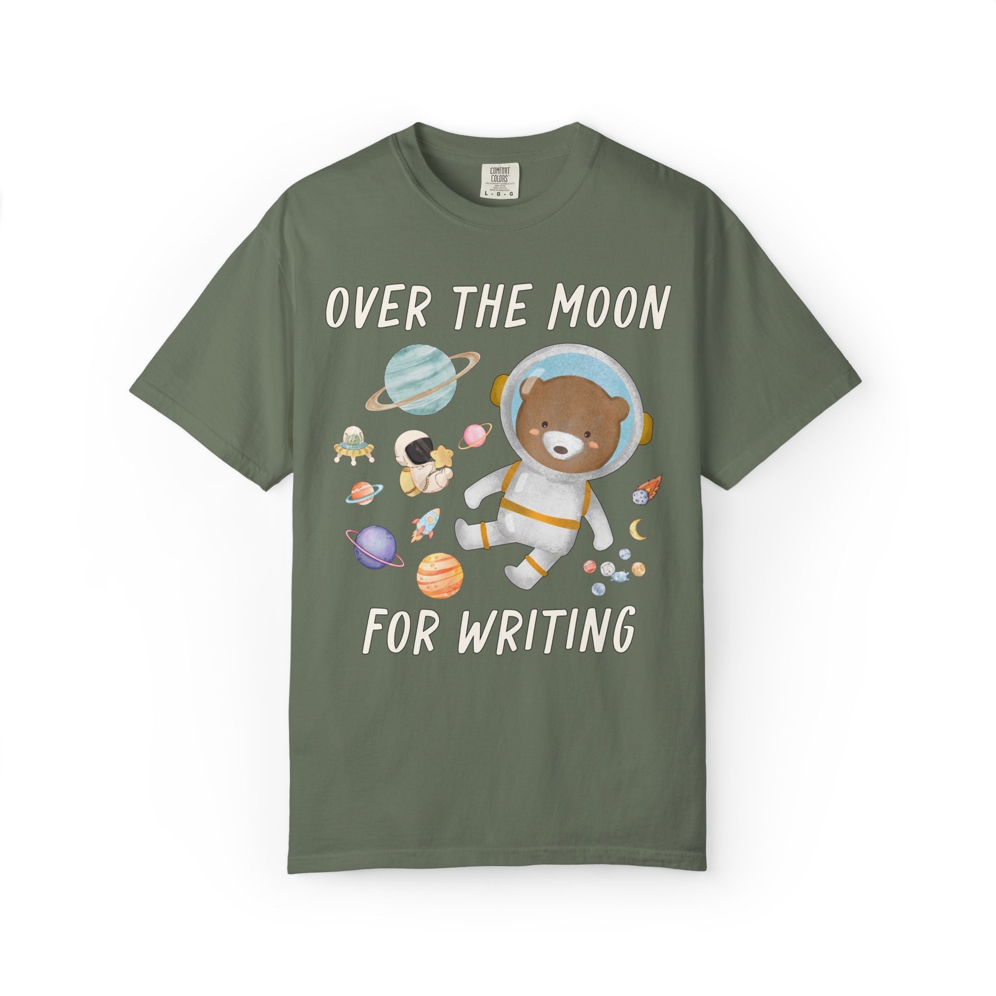 Over the Moon for Writing: Space Lover English Teacher Tee Shirt - Opal and June