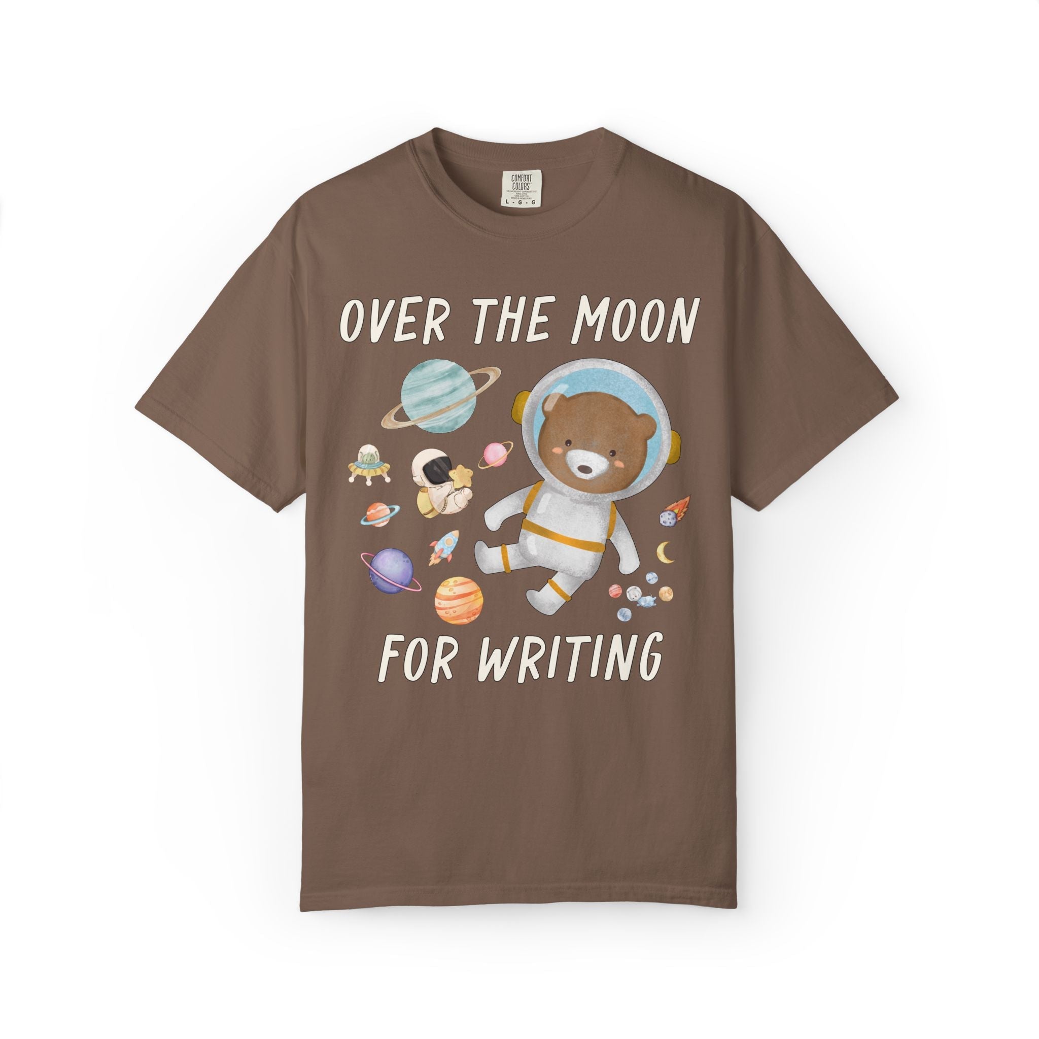 Over the Moon for Writing: Space Lover English Teacher Tee Shirt - Opal and June