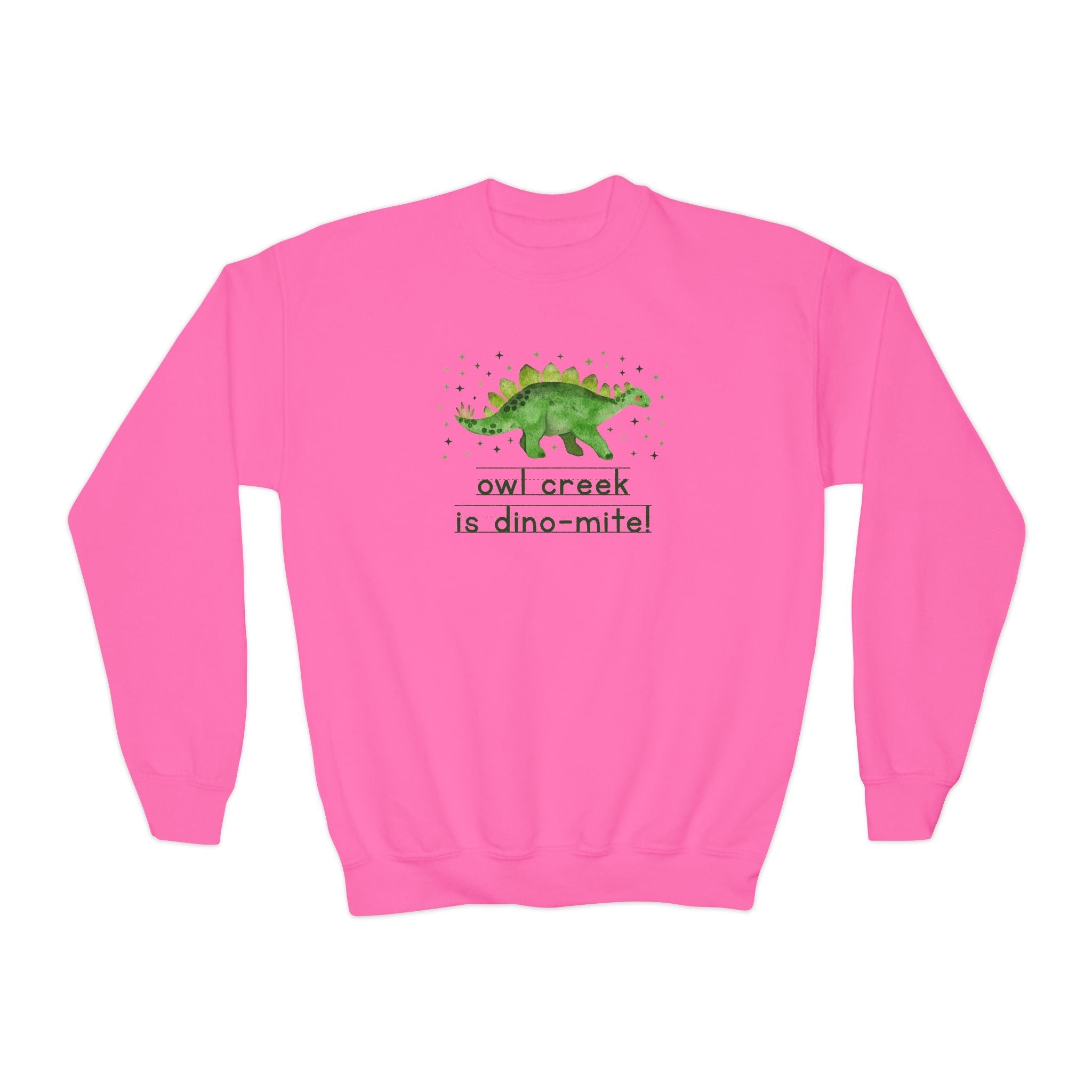 Owl Creek Elementary School Kids Sweatshirt: Owl Creek is Dino - Mite! | FPS + Opal and June Kids Sweatshirt, Fayetteville Public Schools - Opal and June