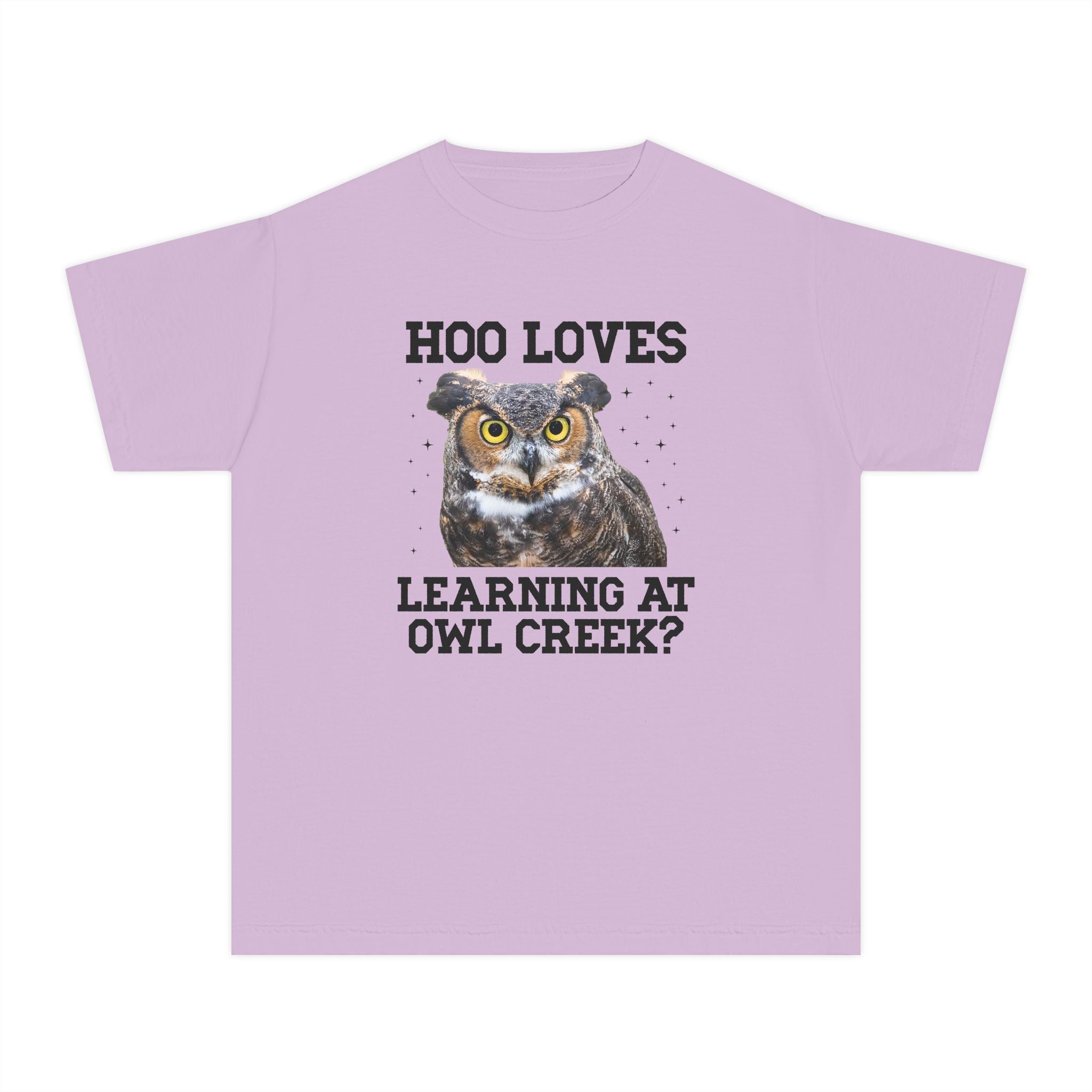 Owl Creek Elementary School Kids Tee Shirt: Hoo Loves Learning at Owl Creek? - Opal and June