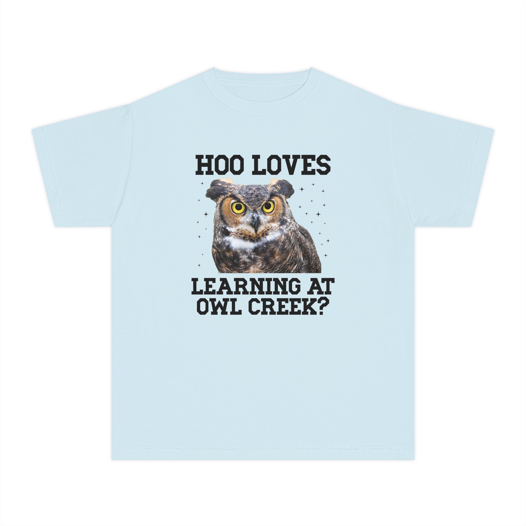 Owl Creek Elementary School Kids Tee Shirt: Hoo Loves Learning at Owl Creek? - Opal and June