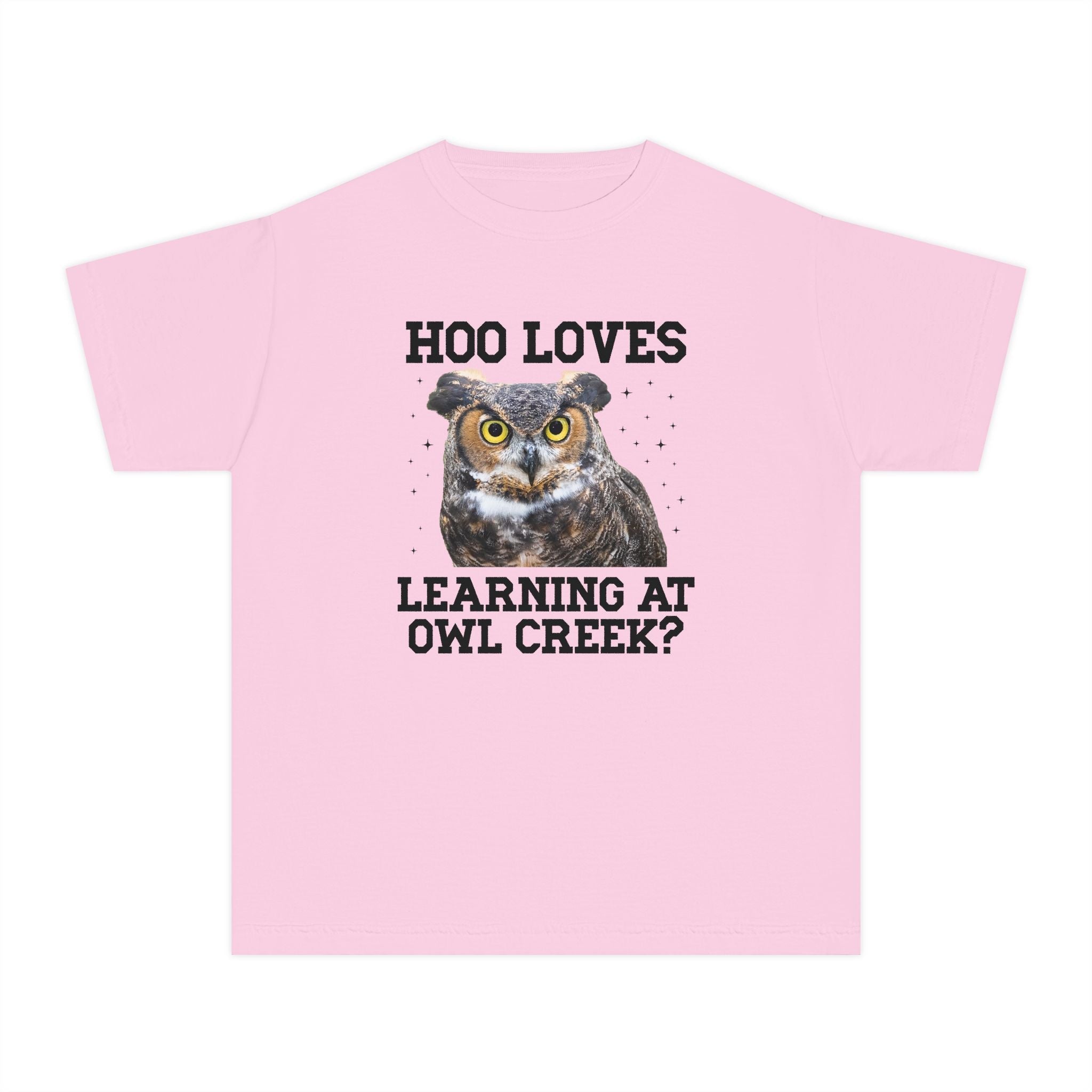 Owl Creek Elementary School Kids Tee Shirt: Hoo Loves Learning at Owl Creek? - Opal and June