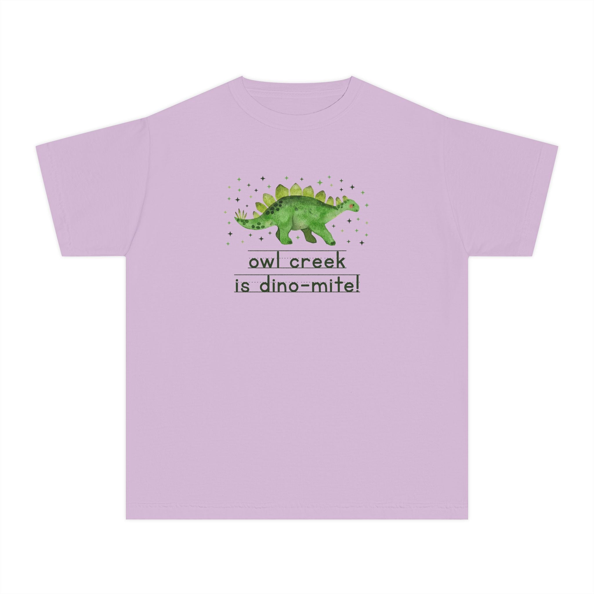 Owl Creek Elementary School Kids Tee Shirt: Owl Creek is Dino - Mite! | FPS + Opal and June Kids Tee Shirt, Fayetteville Public Schools - Opal and June