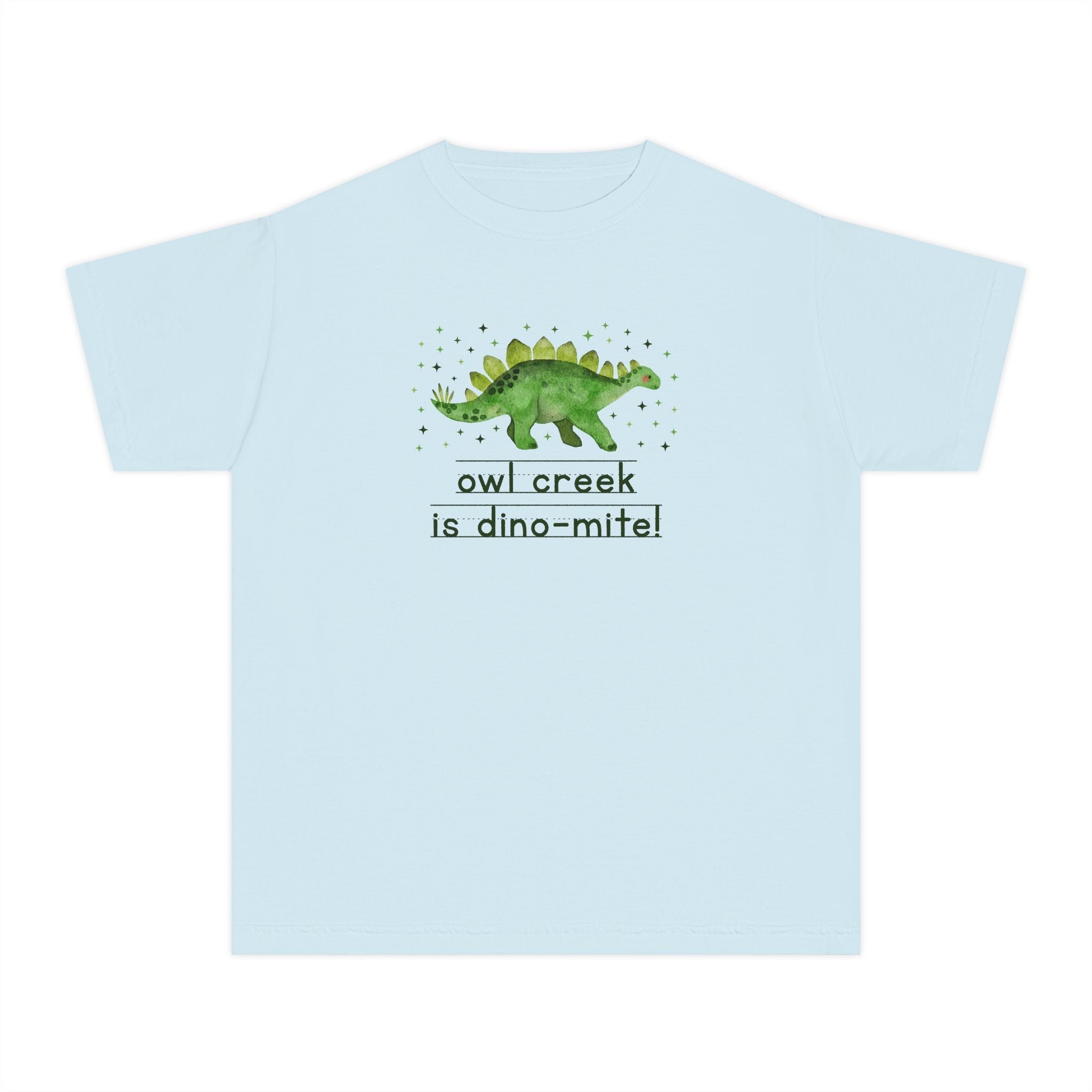 Owl Creek Elementary School Kids Tee Shirt: Owl Creek is Dino - Mite! | FPS + Opal and June Kids Tee Shirt, Fayetteville Public Schools - Opal and June