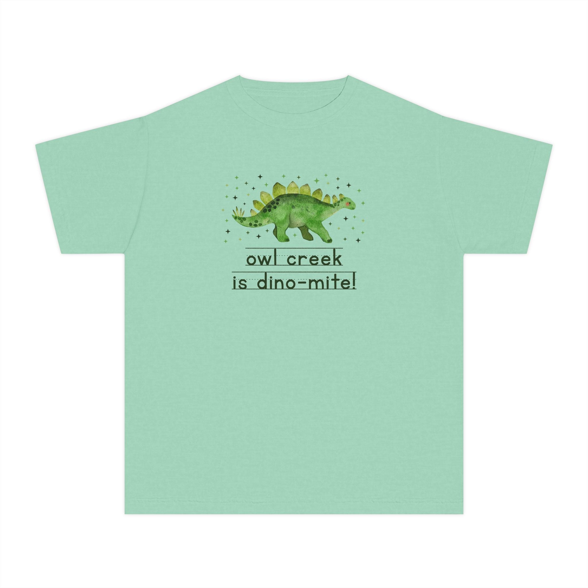 Owl Creek Elementary School Kids Tee Shirt: Owl Creek is Dino - Mite! | FPS + Opal and June Kids Tee Shirt, Fayetteville Public Schools - Opal and June
