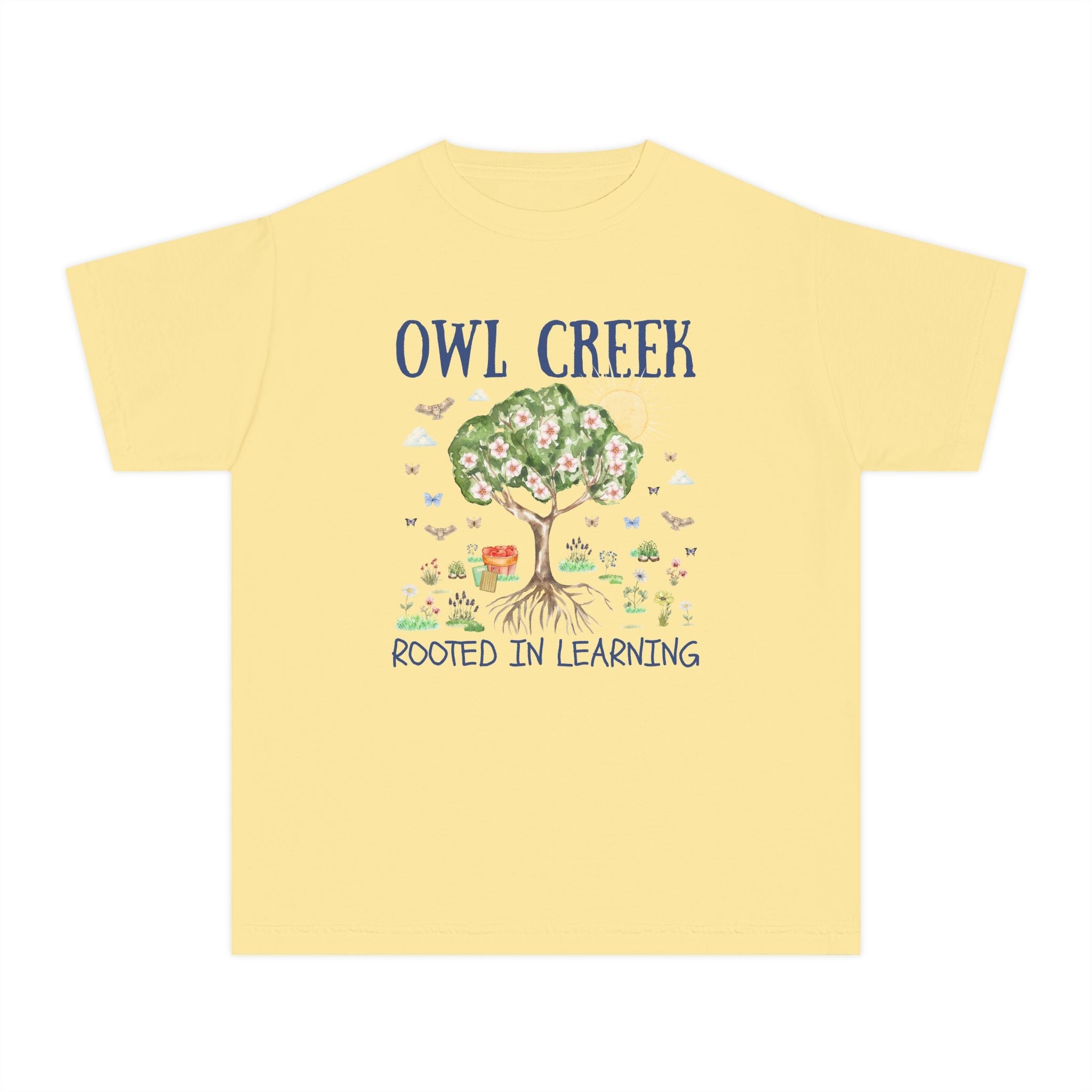Owl Creek Elementary School Kids Tee Shirt: Rooted in Learning - Opal and June