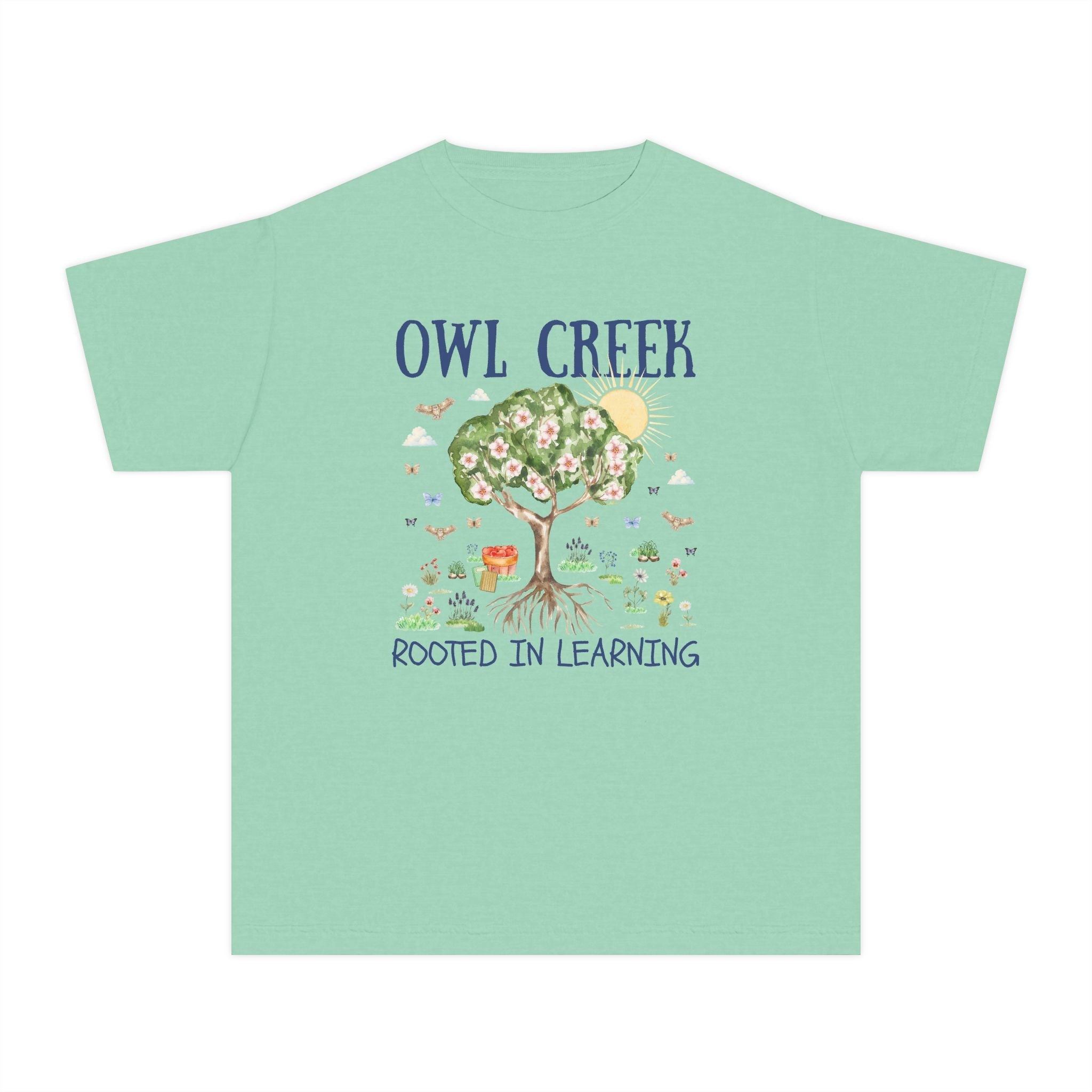 Owl Creek Elementary School Kids Tee Shirt: Rooted in Learning - Opal and June
