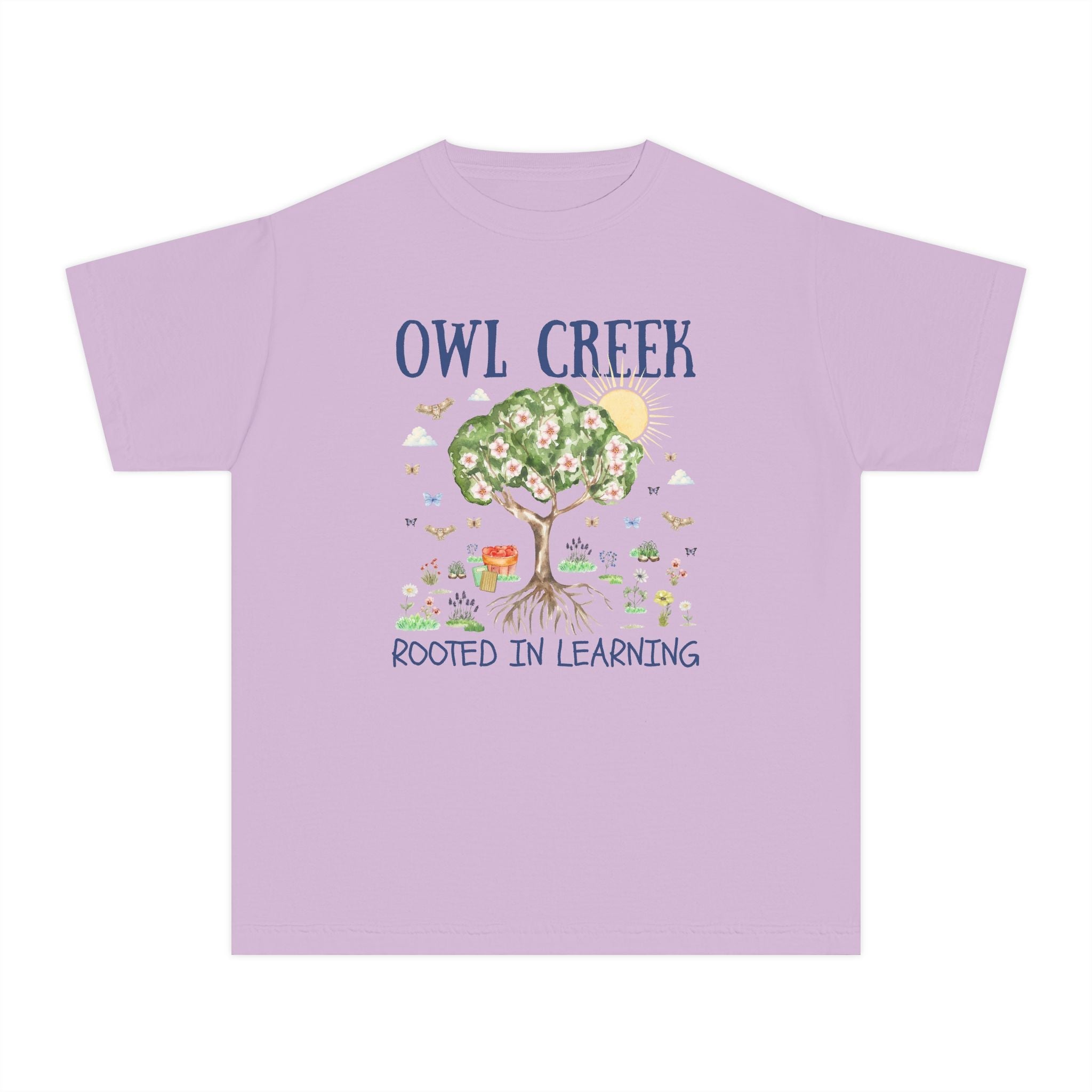 Owl Creek Elementary School Kids Tee Shirt: Rooted in Learning - Opal and June
