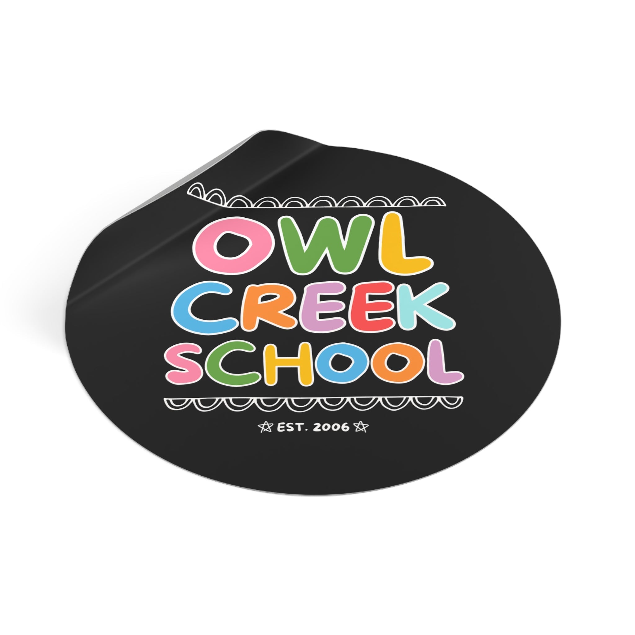 Owl Creek Elementary School Sticker: Rainbow Letters | FPS + Opal and June Sticker, Fayetteville Public Schools - Opal and June