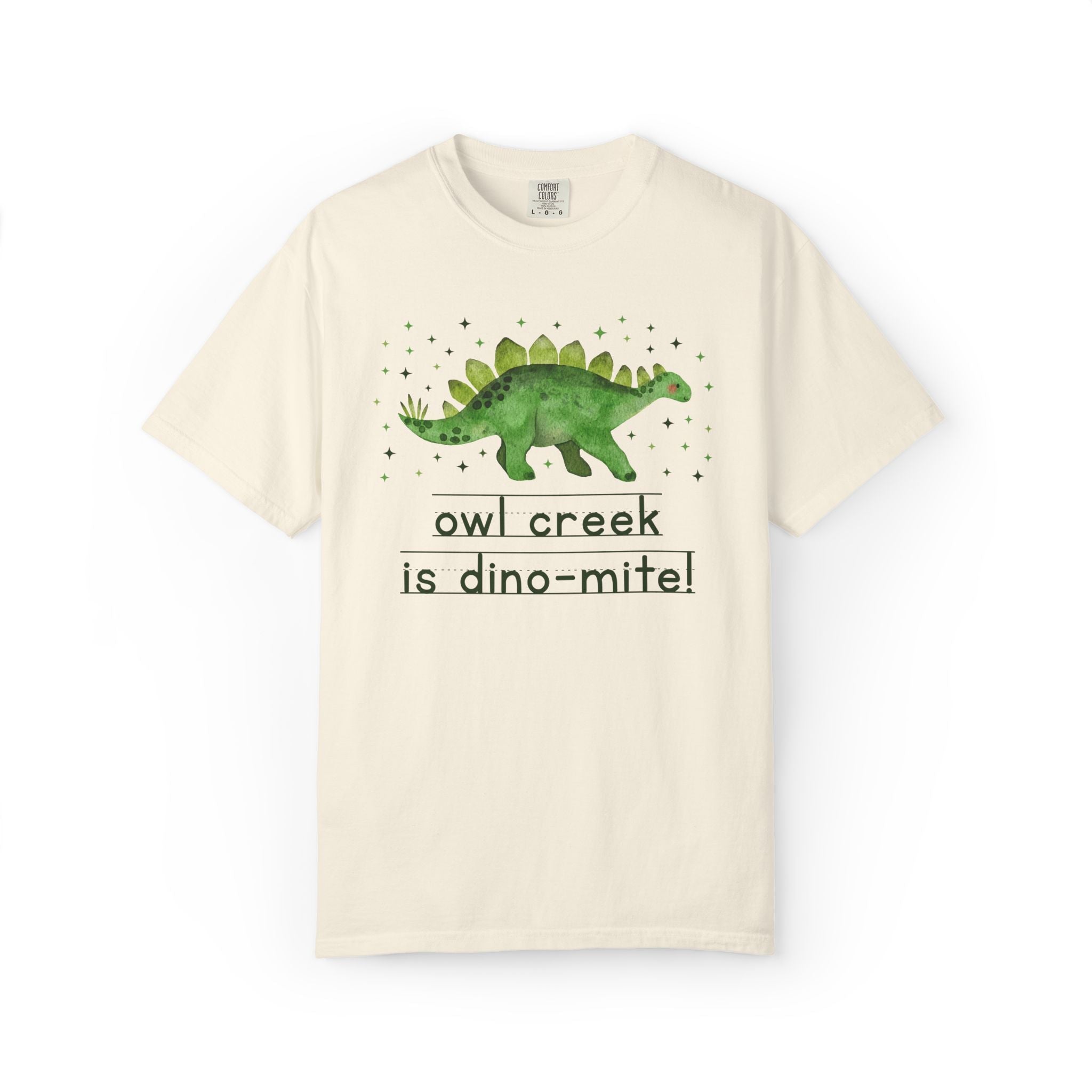 Owl Creek Elementary School Tee Shirt: Owl Creek is Dino - Mite! | FPS + Opal and June Tee Shirt, Fayetteville Public Schools - Opal and June