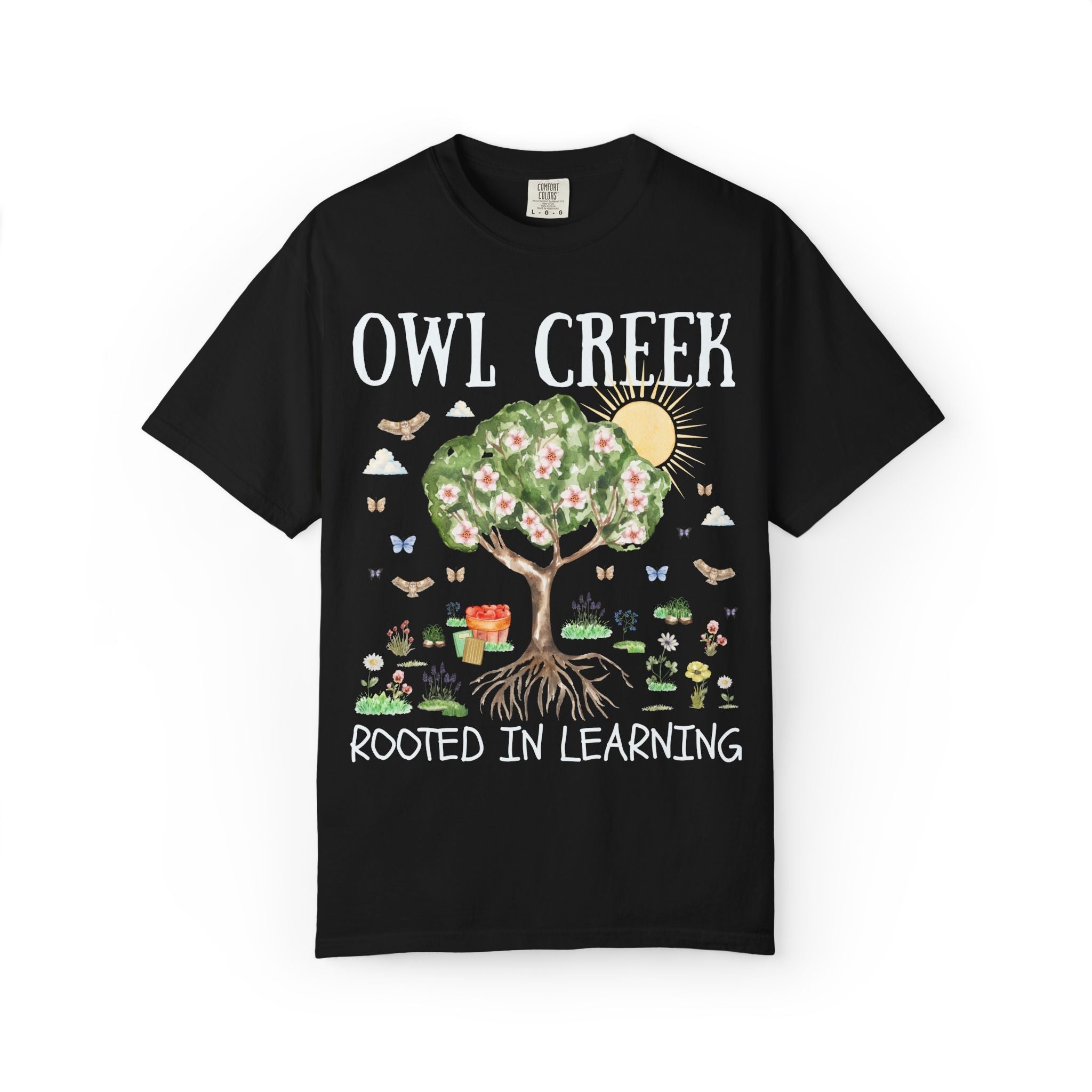 Owl Creek Elementary School Tee Shirt: Rooted in Learning | FPS + Opal and June Tee Shirt, Fayetteville Public Schools - Opal and June