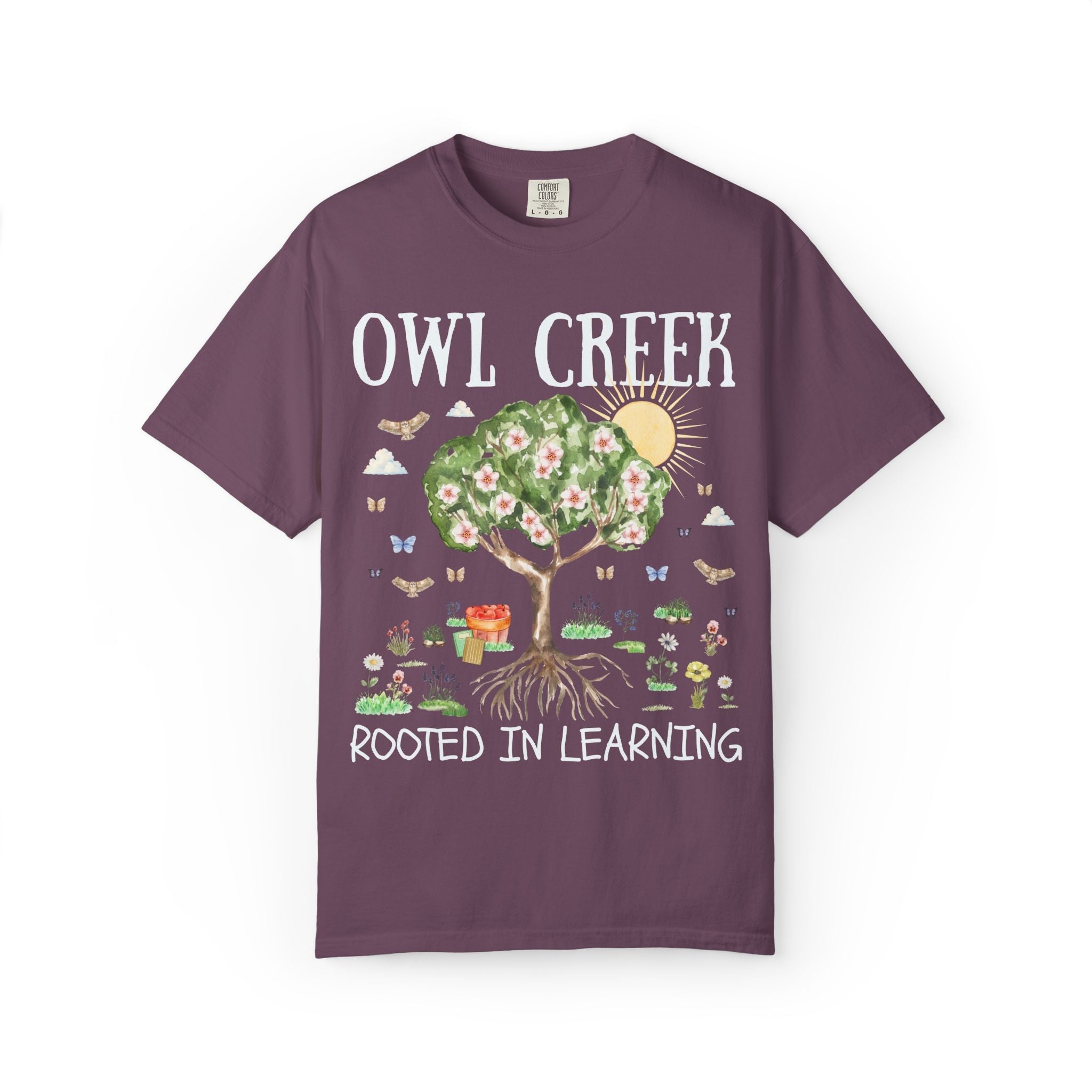 Owl Creek Elementary School Tee Shirt: Rooted in Learning | FPS + Opal and June Tee Shirt, Fayetteville Public Schools - Opal and June